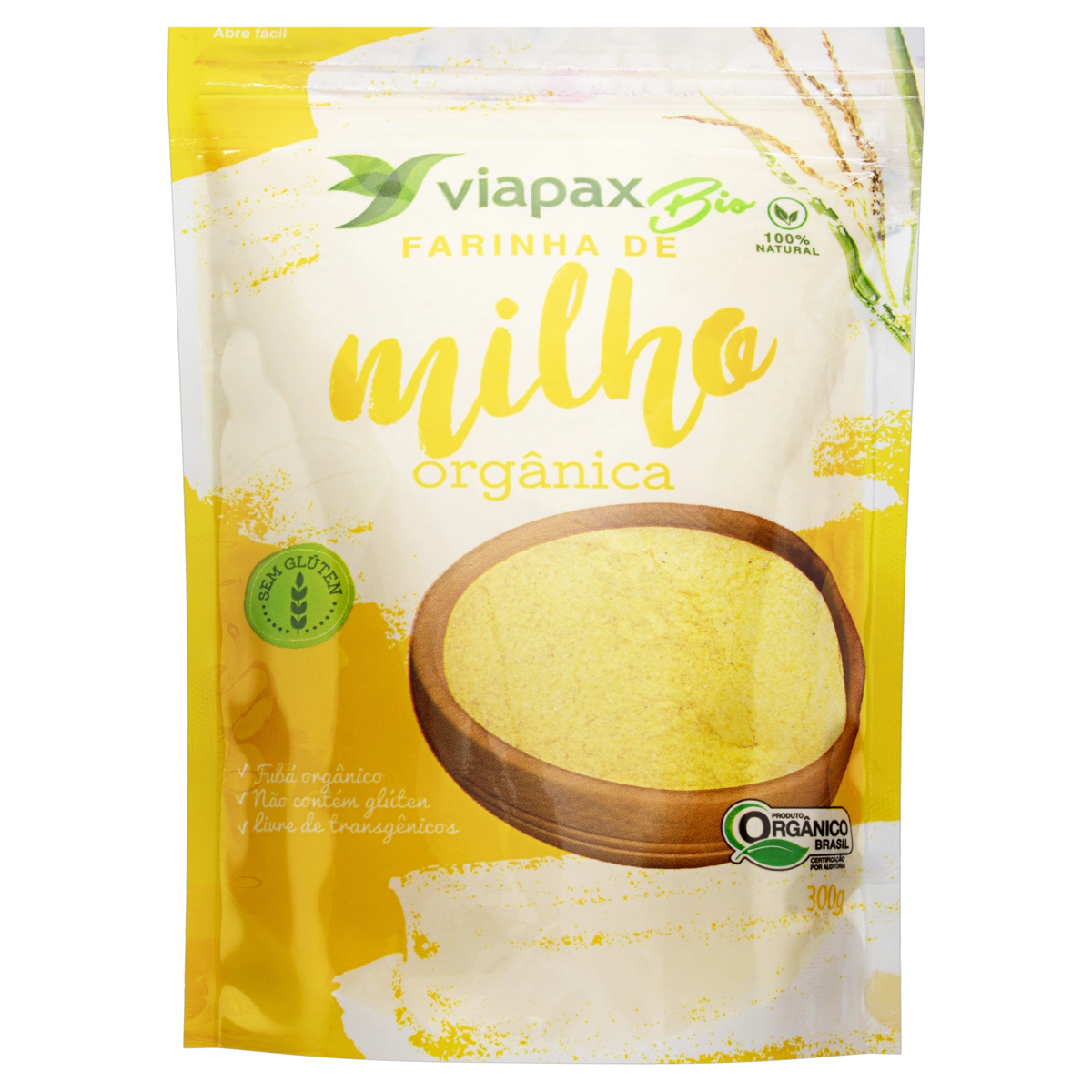Farinha De Milho Orgânica Viapax Bio Sachê 300g