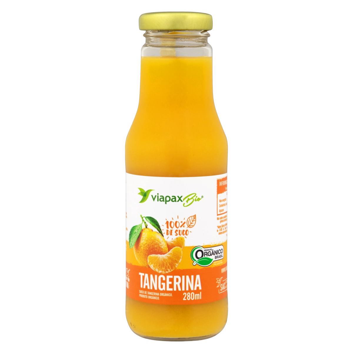Suco Orgânico Tangerina Viapax Bio Garrafa 280ml