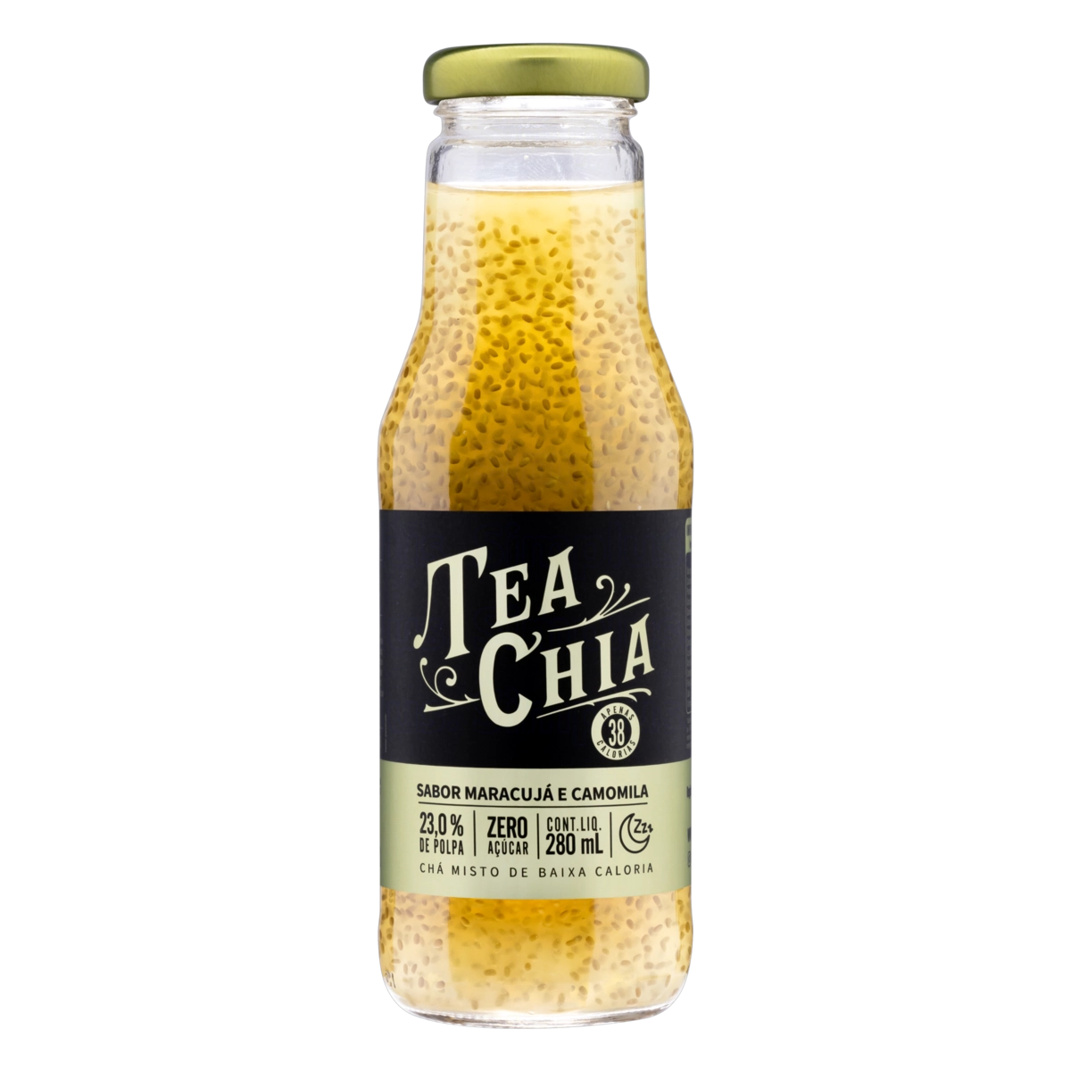 Chá Maracujá E Camomila Zero Açúcar Viapax Tea Chia Garrafa 280ml