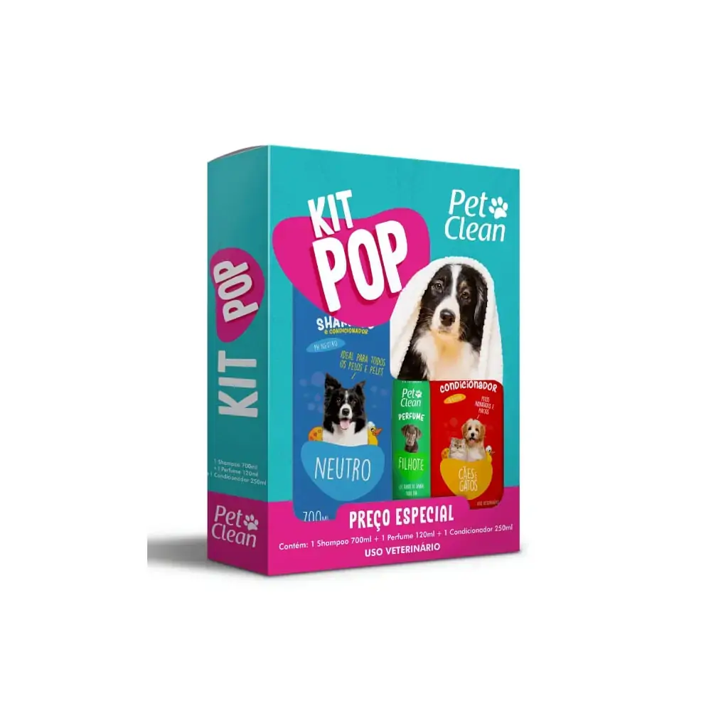 Pet Clean Kit Banho Shampoo, Perfume, Cond.