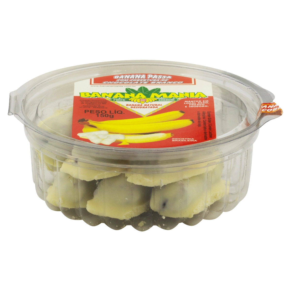 Banana Passa com Cobertura Chocolate Branco BANANA MANIA 150g