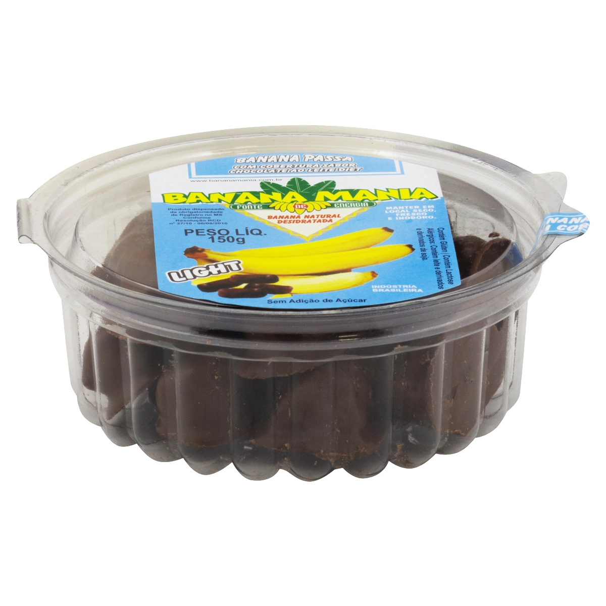 Banana Passa com Cobertura de Chocolate ao Leite Light BANANA MANIA 150g