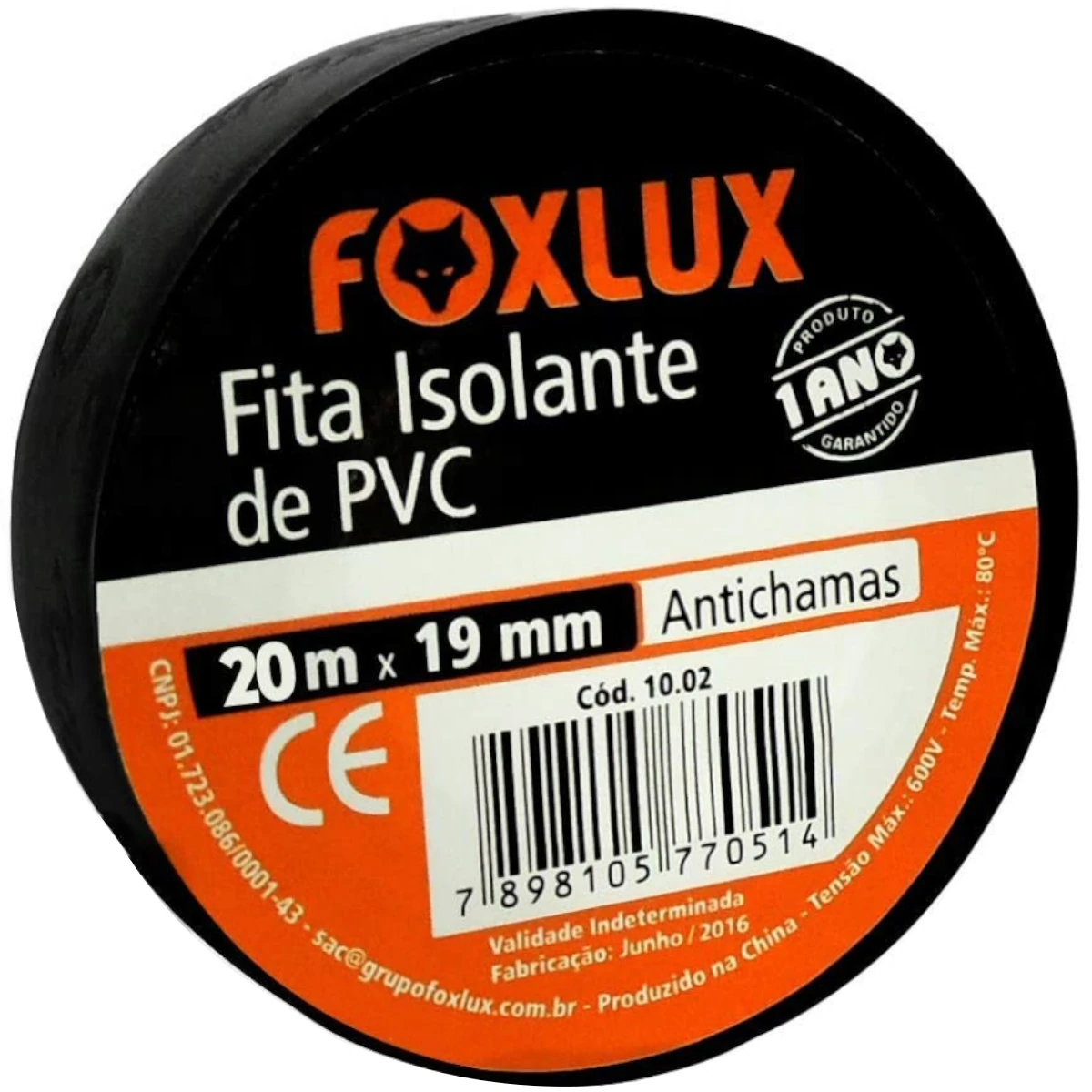 Fita Isolante 20 Metros Preta