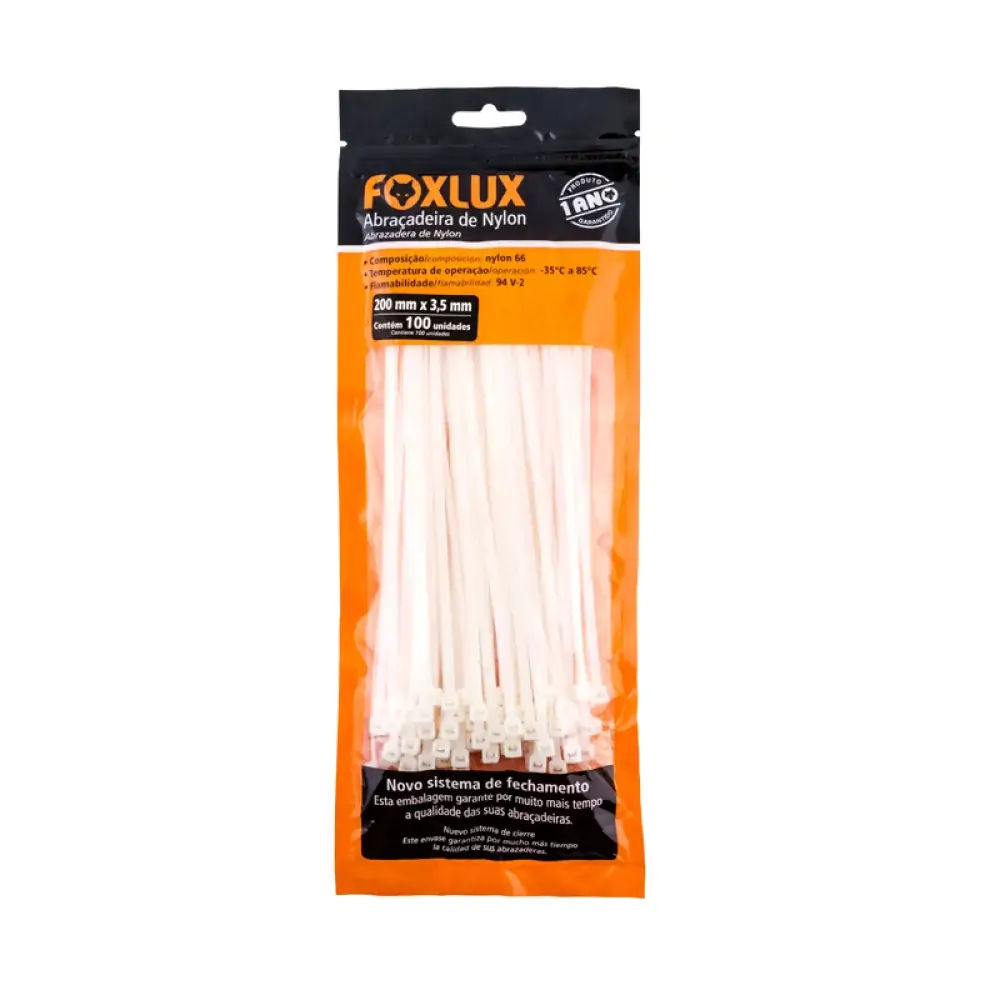 Abracadeira Foxlux Nylon 200x3,5mm C/100