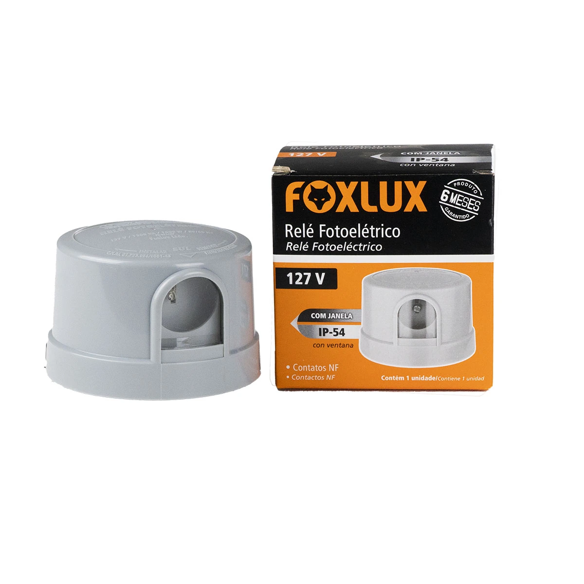 Rele De Segurança Foxlux Fotoelétrico Iluminação Cinza 110v