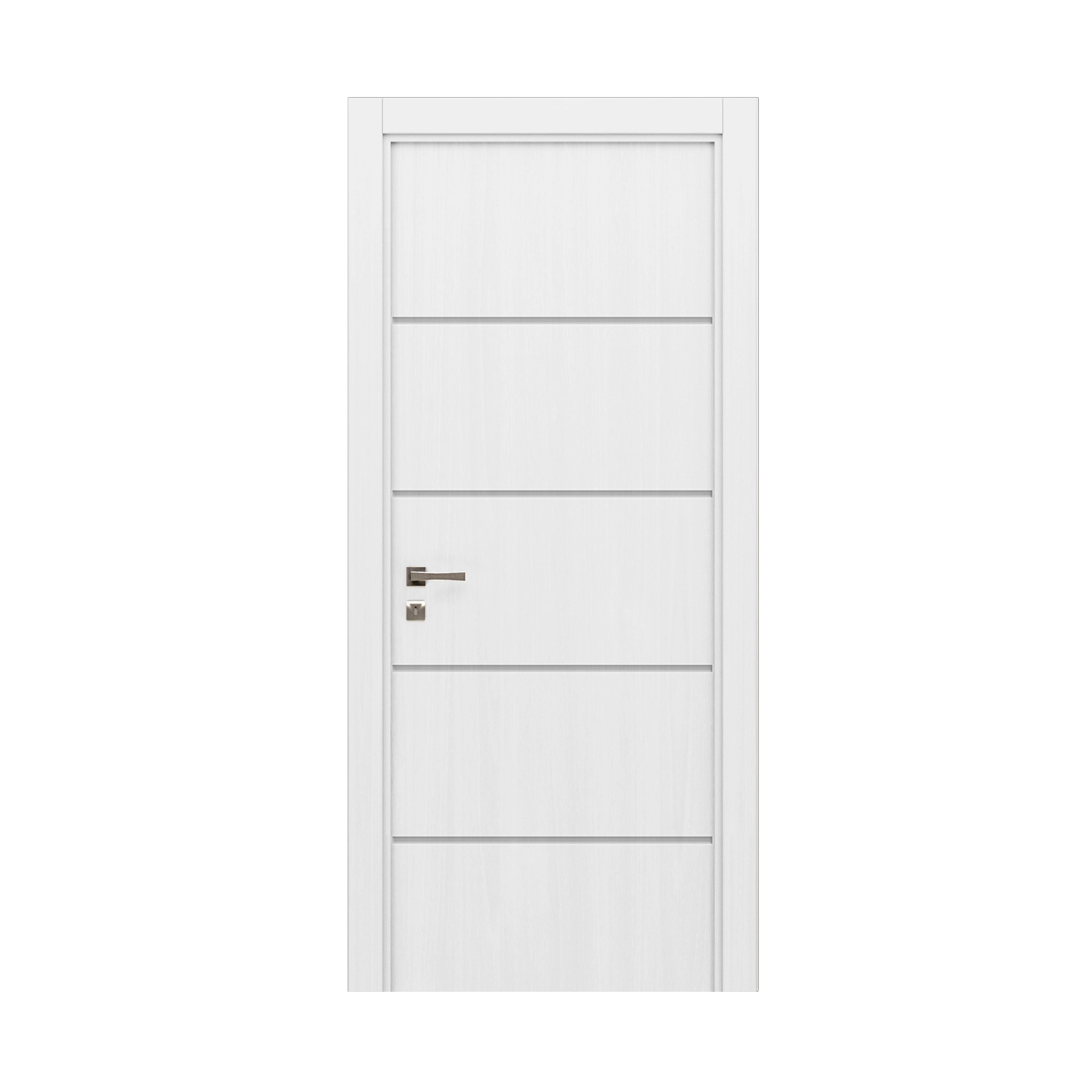 Folha de Porta Madeira de Giro Direito|Esquerdo Branco 210x70cm Sarrafeada Lacca PU Ipumirim