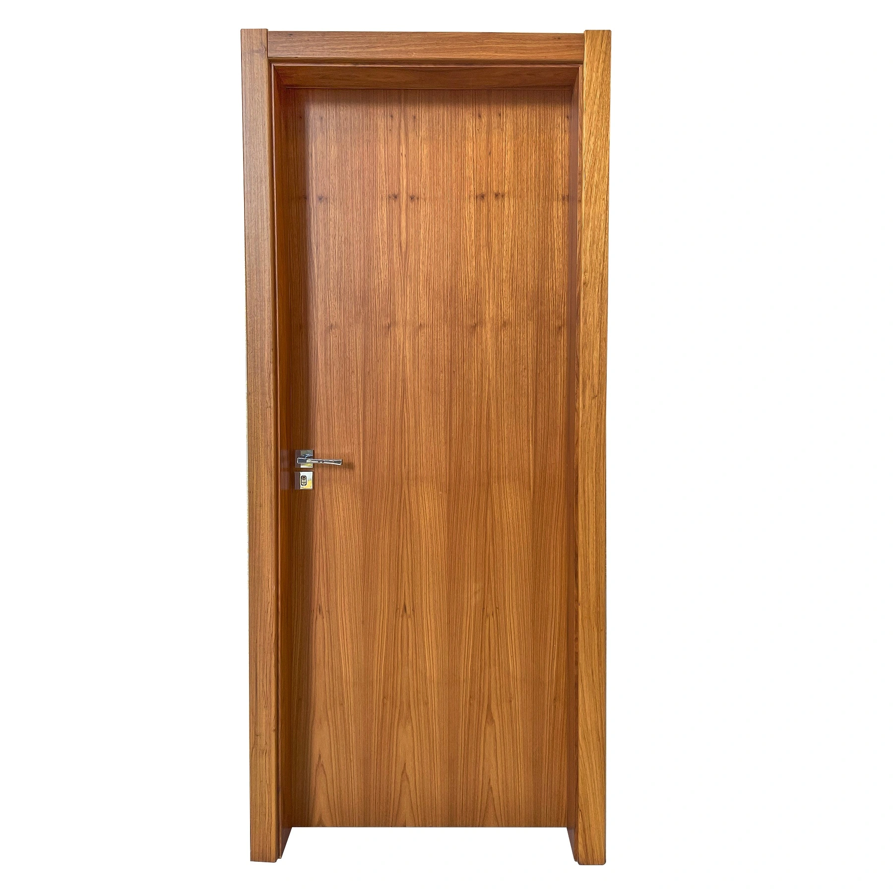 Kit Porta Madeira de Giro Direito|Esquerdo Louro Freijó 240x60cm Sarrafeada Batente 15 a 19cm Lisa Ipumirim