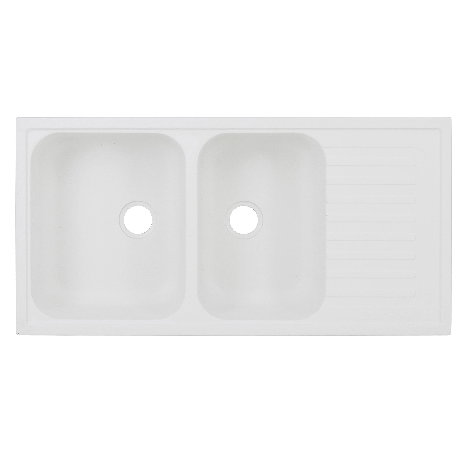 Cuba para Cozinha de Sobrepor Resina Dupla Branca Retangular 100x50x16cm Fosca Irmãos Corso