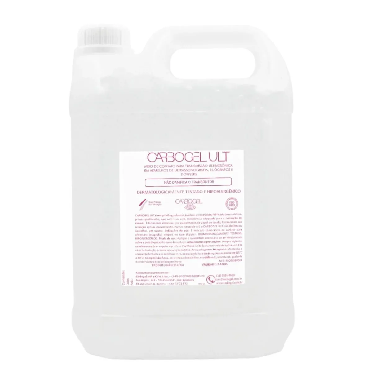 Gel para Ultrassom, Ecógrafos e Dopplers Carbogel ULT® - Galão de 5kg