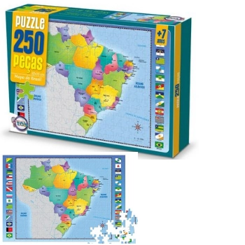 Puzzle Mapa Do Brasil 252pecas 12134 Brinquedos Toya