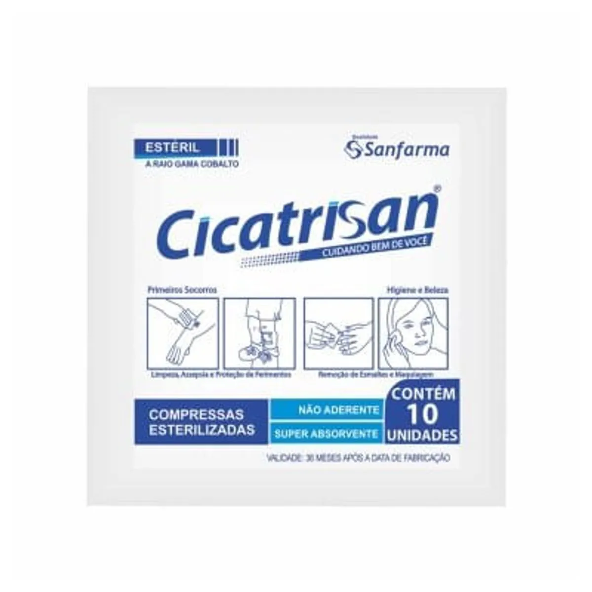Gaze Estéril Não Aderente Cicatrizan 10un