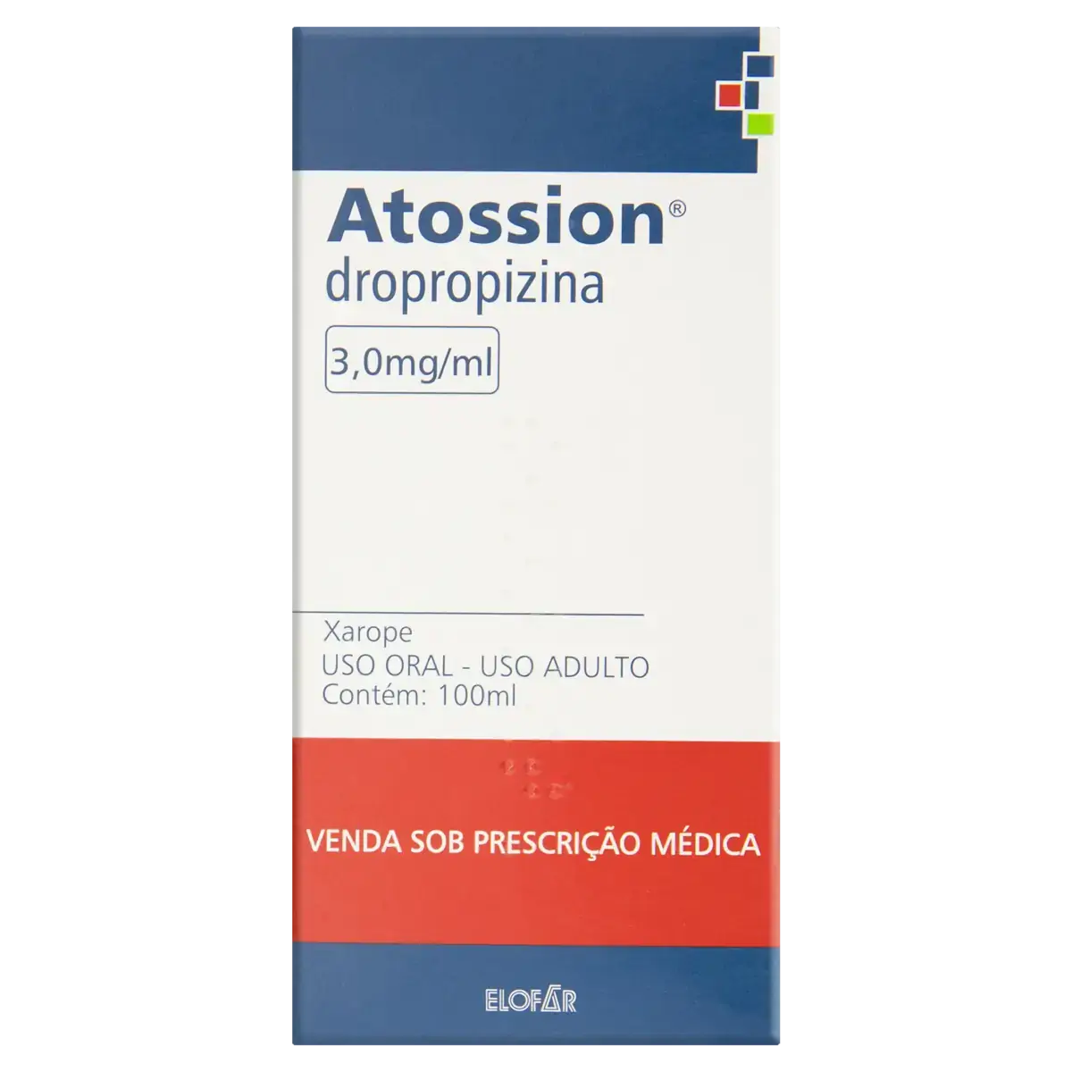 Xarope Atossion 3,0mg/ml Elofar Caixa 100ml