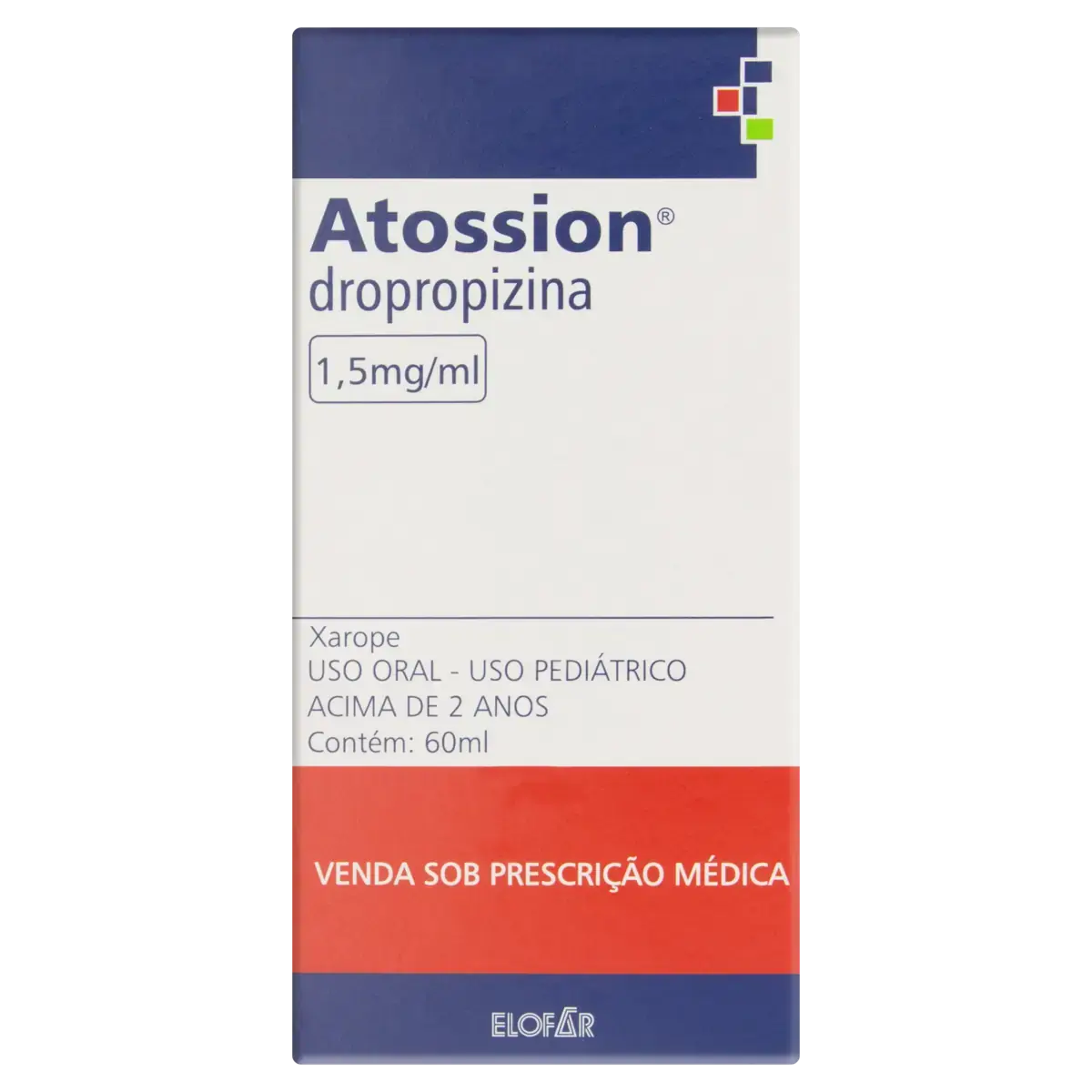Xarope Atossion 1,5mg/ml Elofar Caixa 60ml