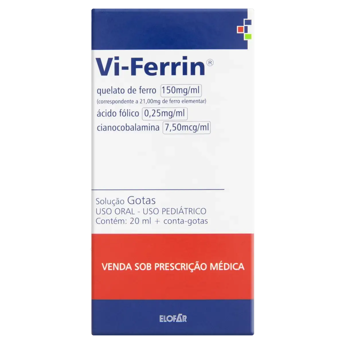 Vi Ferrin Elofar Caixa 20ml Conta Gotas