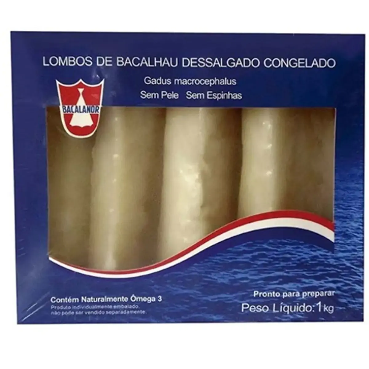 Lombo De Bacalhau Dessalgado Sem Pele E Sem Espinha BACALANOR Caixa 1Kg