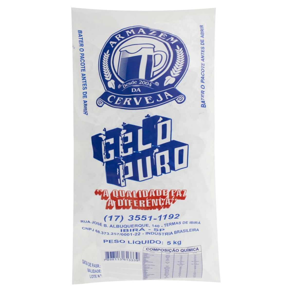 Gelo Cubos Gelo Puro 5kg