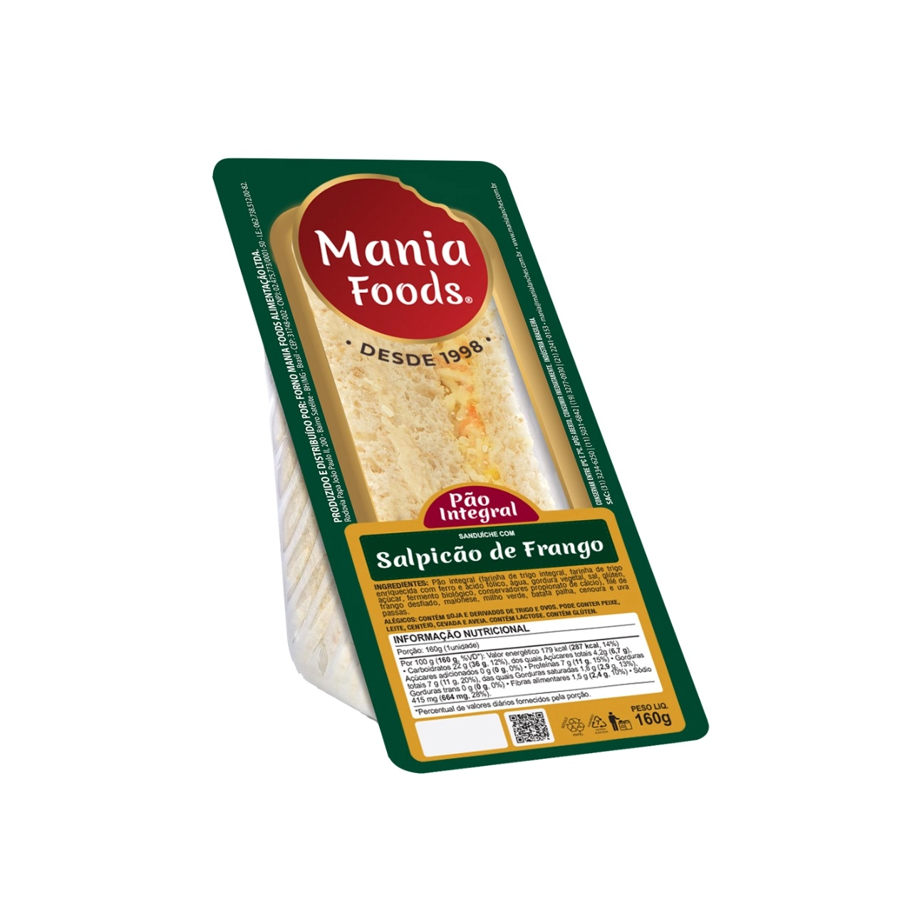 Sanduíche Sabor Salpicão De Frango Mania Lanches 160g