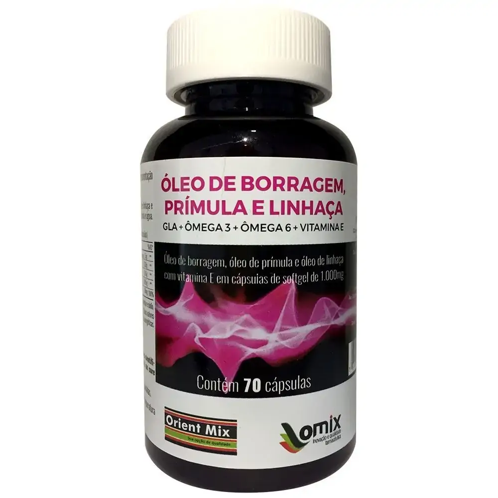 Oleo De Borragem Primula E Linhaça 70 Caps