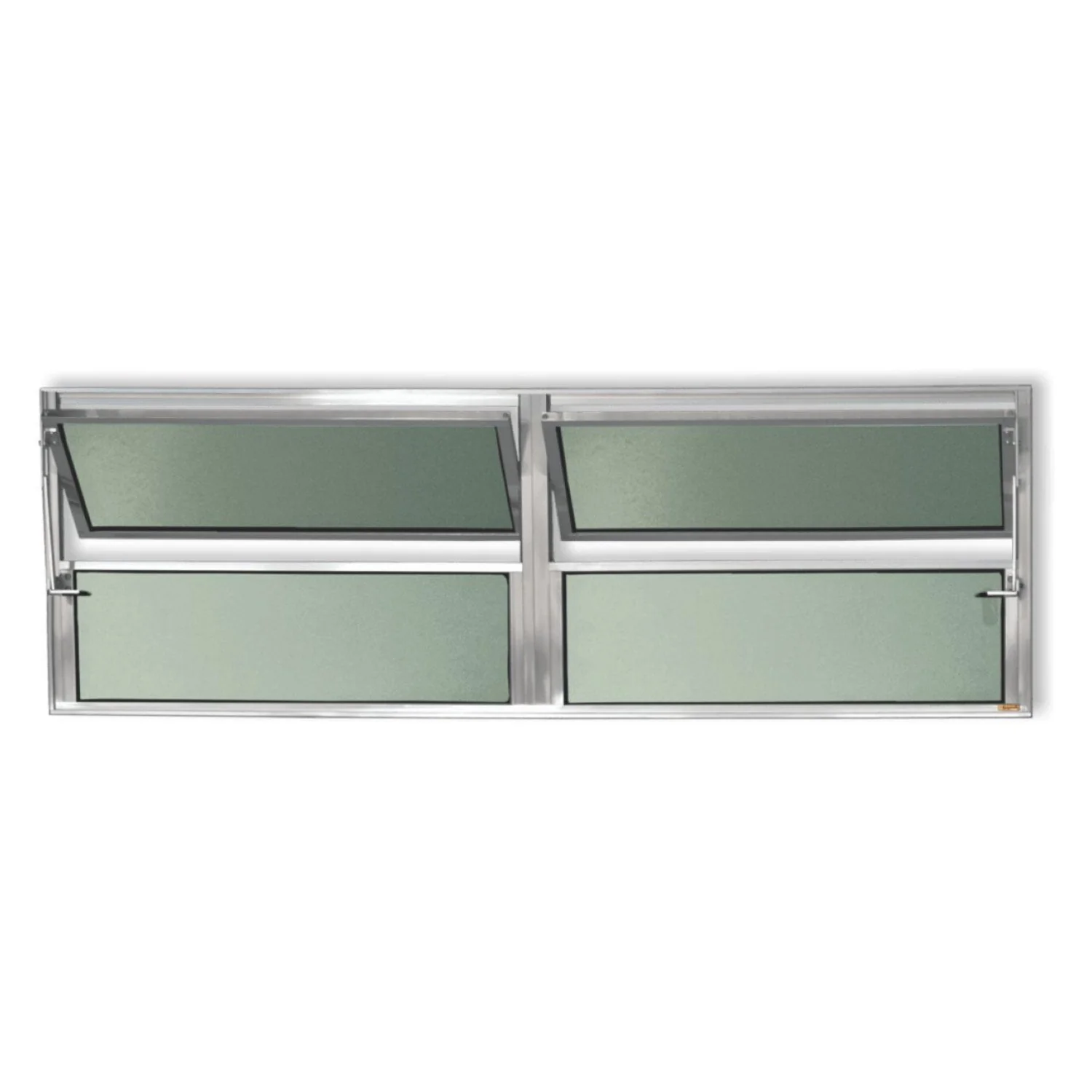 Janela Basculante De Alumínio 40x120cm 2 Seções Com Vidro Boreal Plus Brimak Brilhante