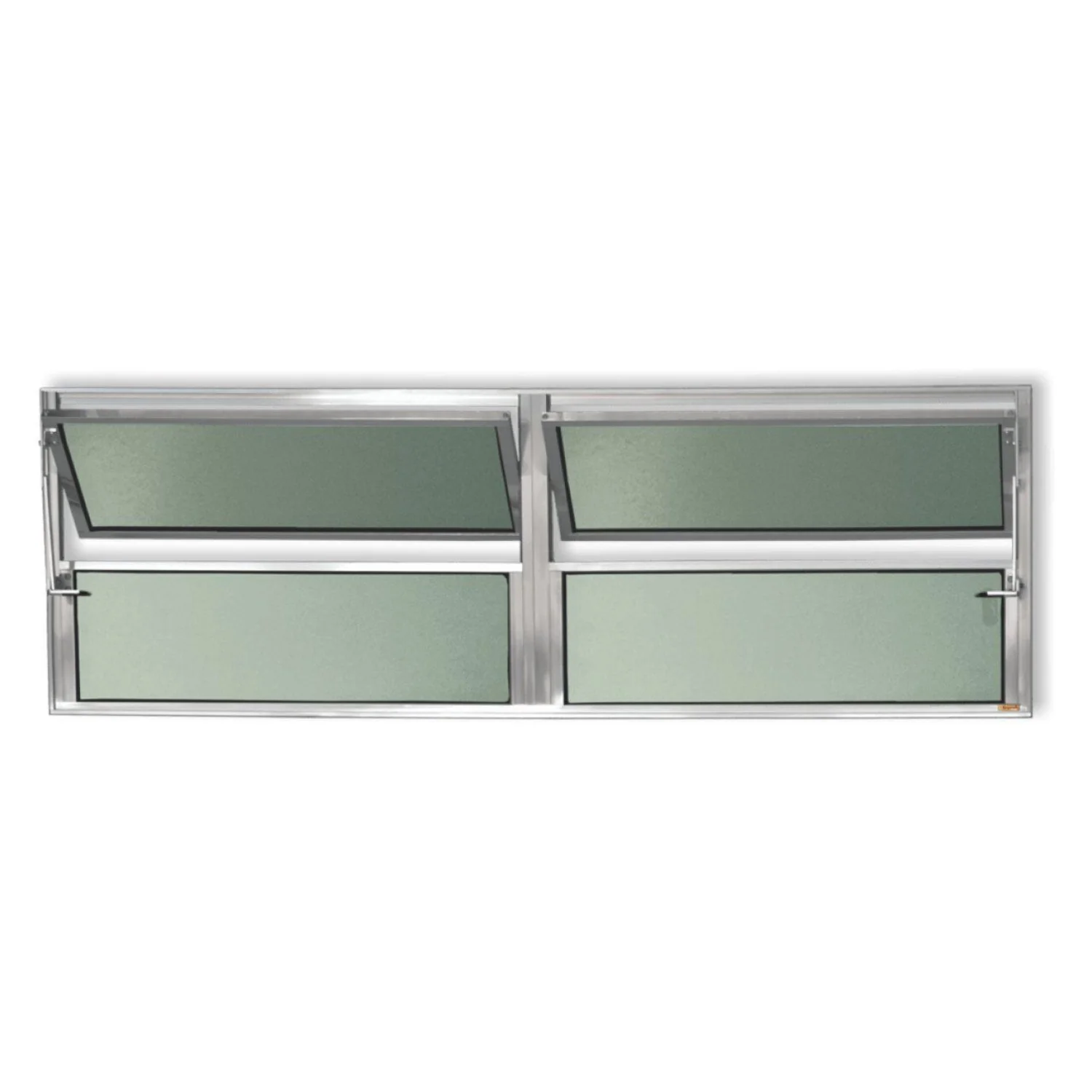 Janela Basculante De Alumínio 40x150cm 2 Seções Com Vidro Boreal Plus Brimak Natural