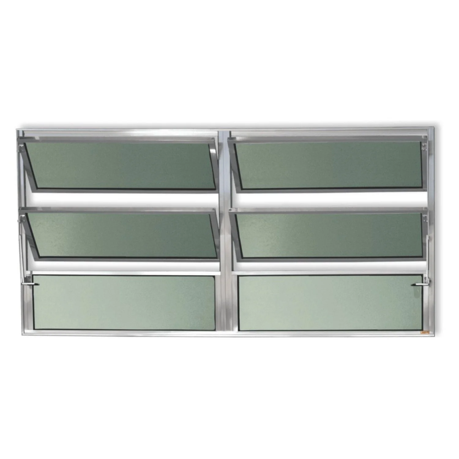 Janela Basculante De Alumínio 60x150cm 2 Seções Com Vidro Boreal Plus Brimak Brilhante