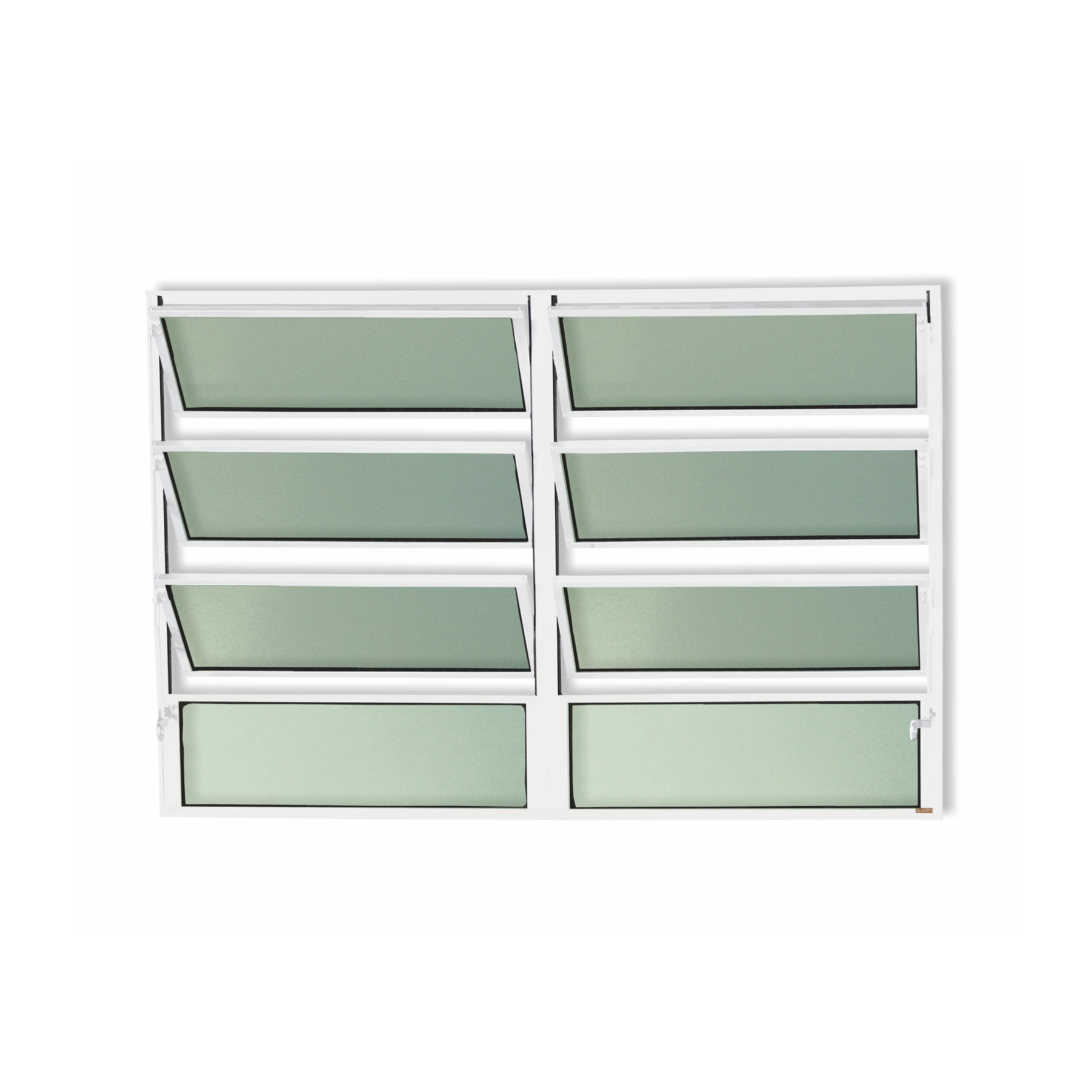 Janela de Alumínio Basculante 4 Folhas 40x150cm com Vidro Mini Boreal Master Brimak Branca