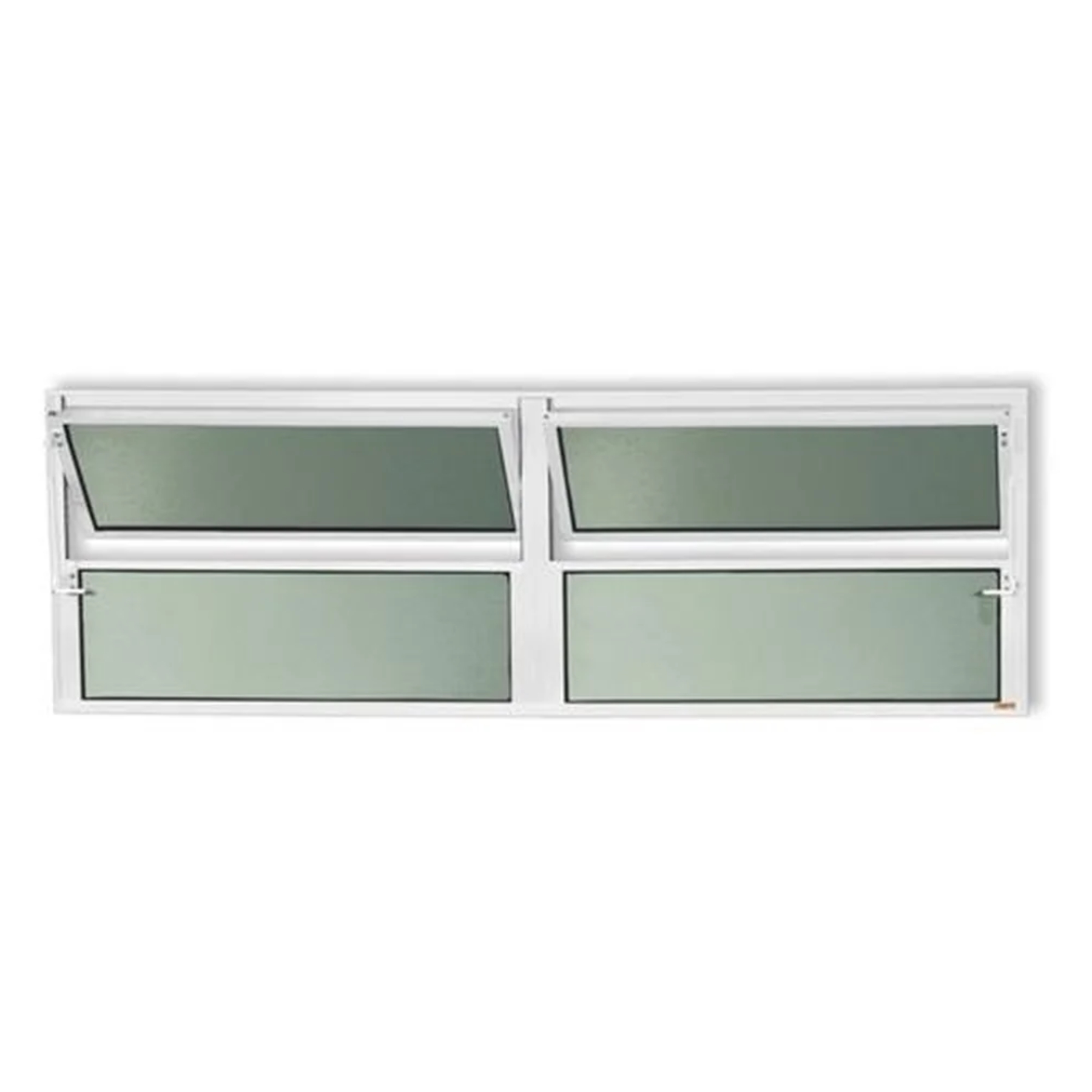 Janela de Alumínio Basculante 4 Folhas 40x200cm com Vidro Mini Boreal Master Brimak Branca