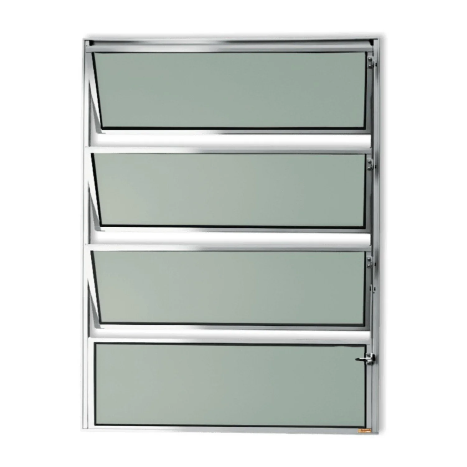 Janela Basculante De Alumínio 80x100cm Com Vidro Boreal Anodizado Master Brimak Brilhante