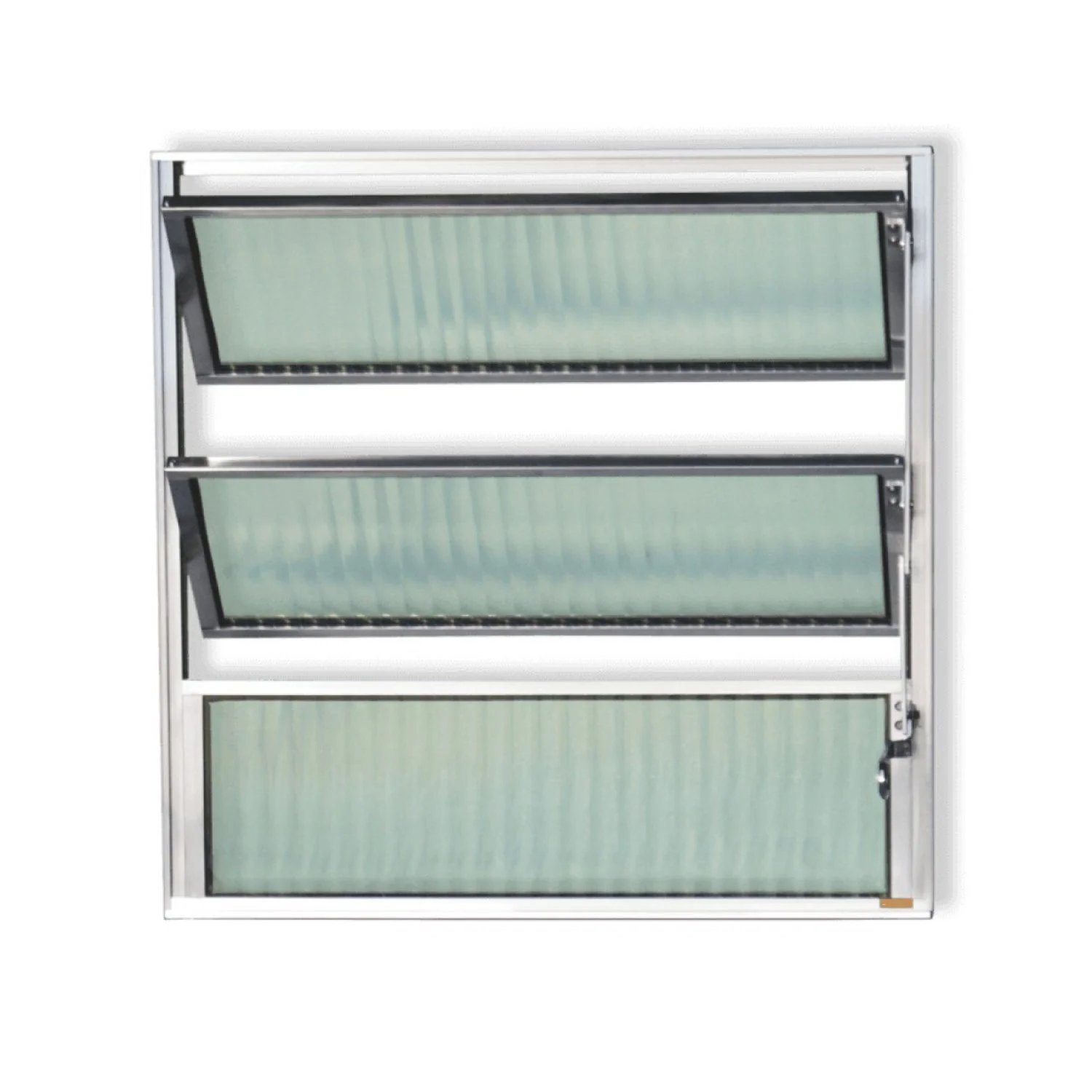 Janela Basculante De Alumínio 60x60cm Com Vidro Canelado Anodizado Master Brimak Natural