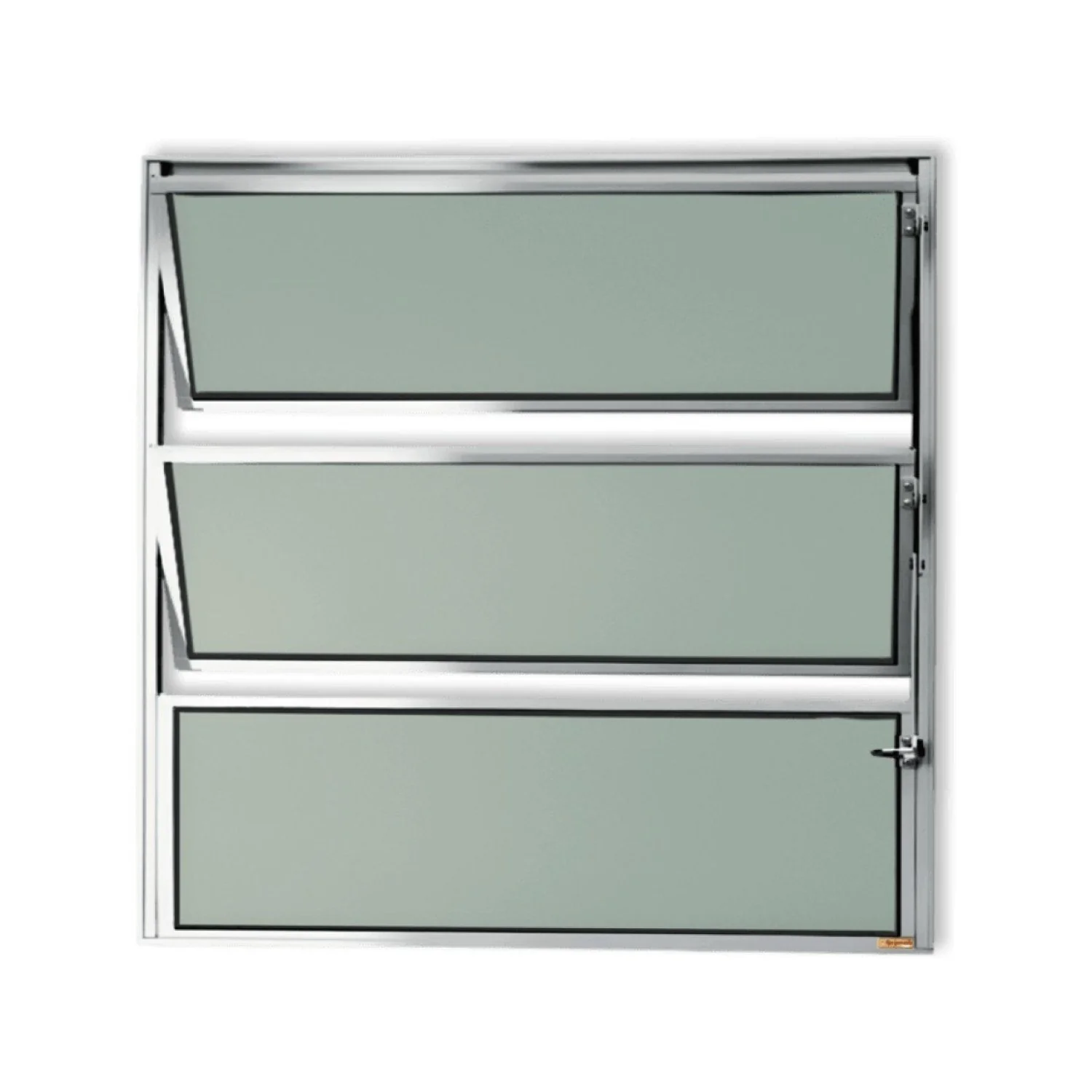 Janela Basculante De Alumínio 60x60cm Com Vidro Boreal Anodizado Master Brimak Natural