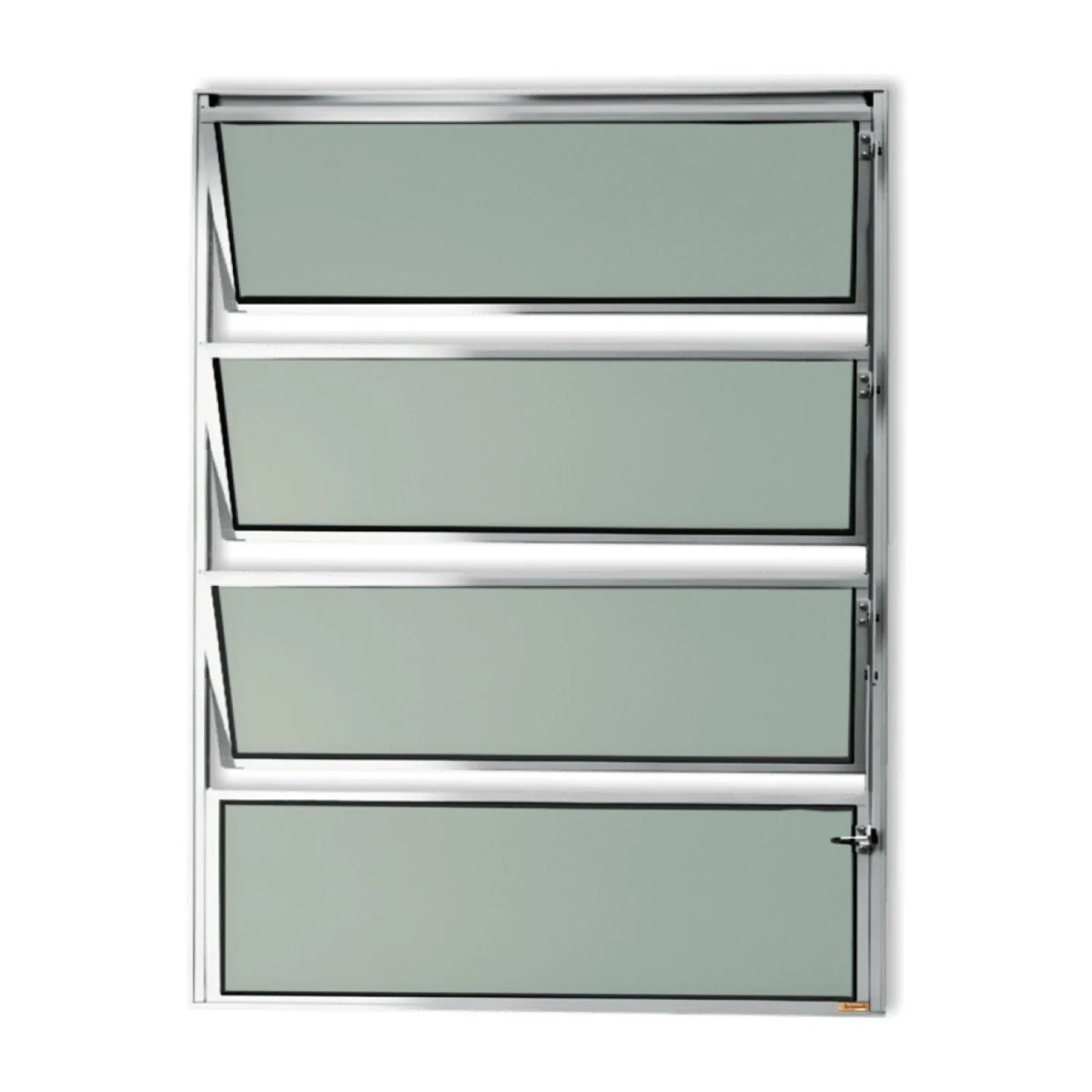 Janela Basculante De Alumínio 80x60cm Com Vidro Boreal Anodizado Master Brimak Brilhante