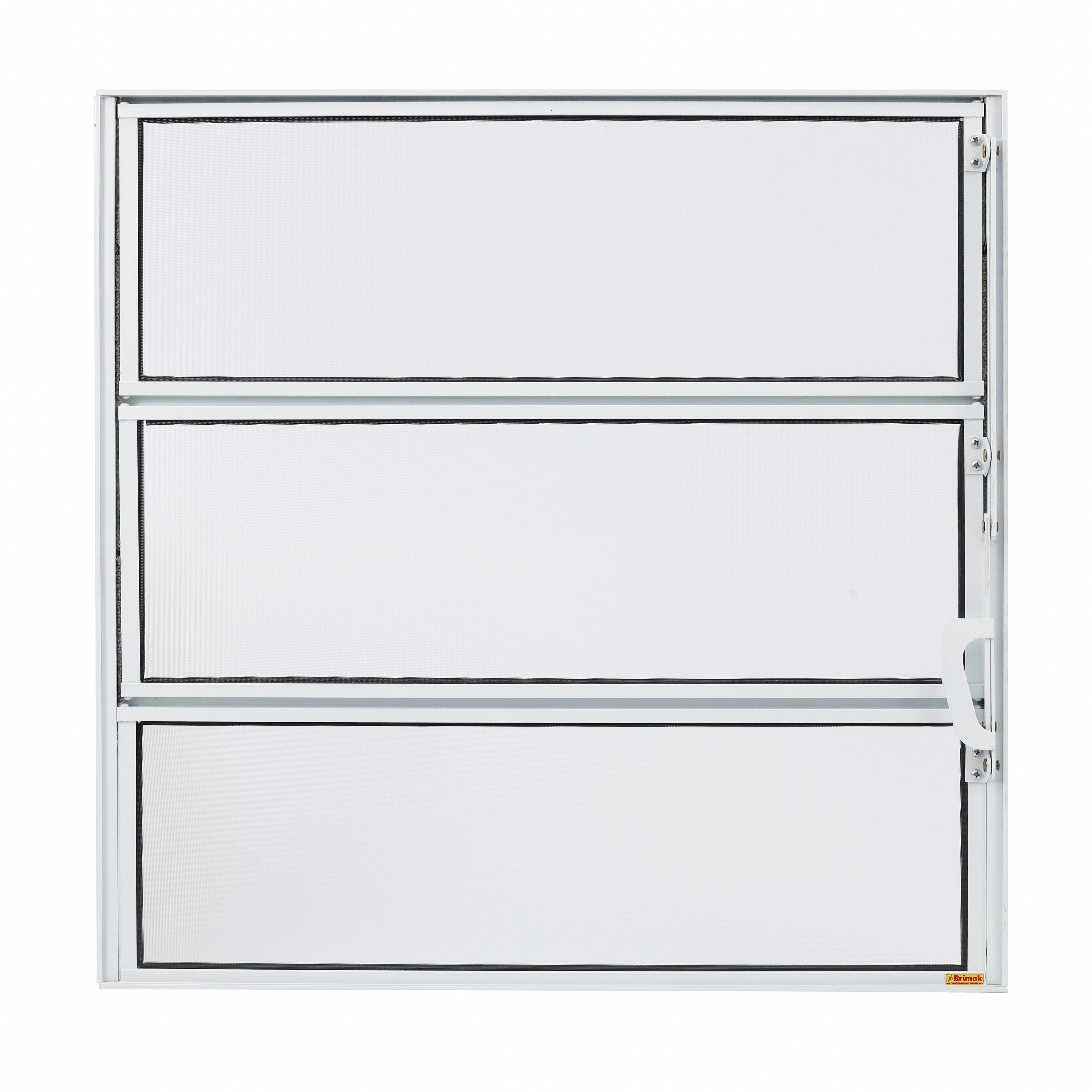 Janela de Alumínio Basculante 5 Folhas 100x100cm com Vidro Mini Boreal Master Brimak Branca