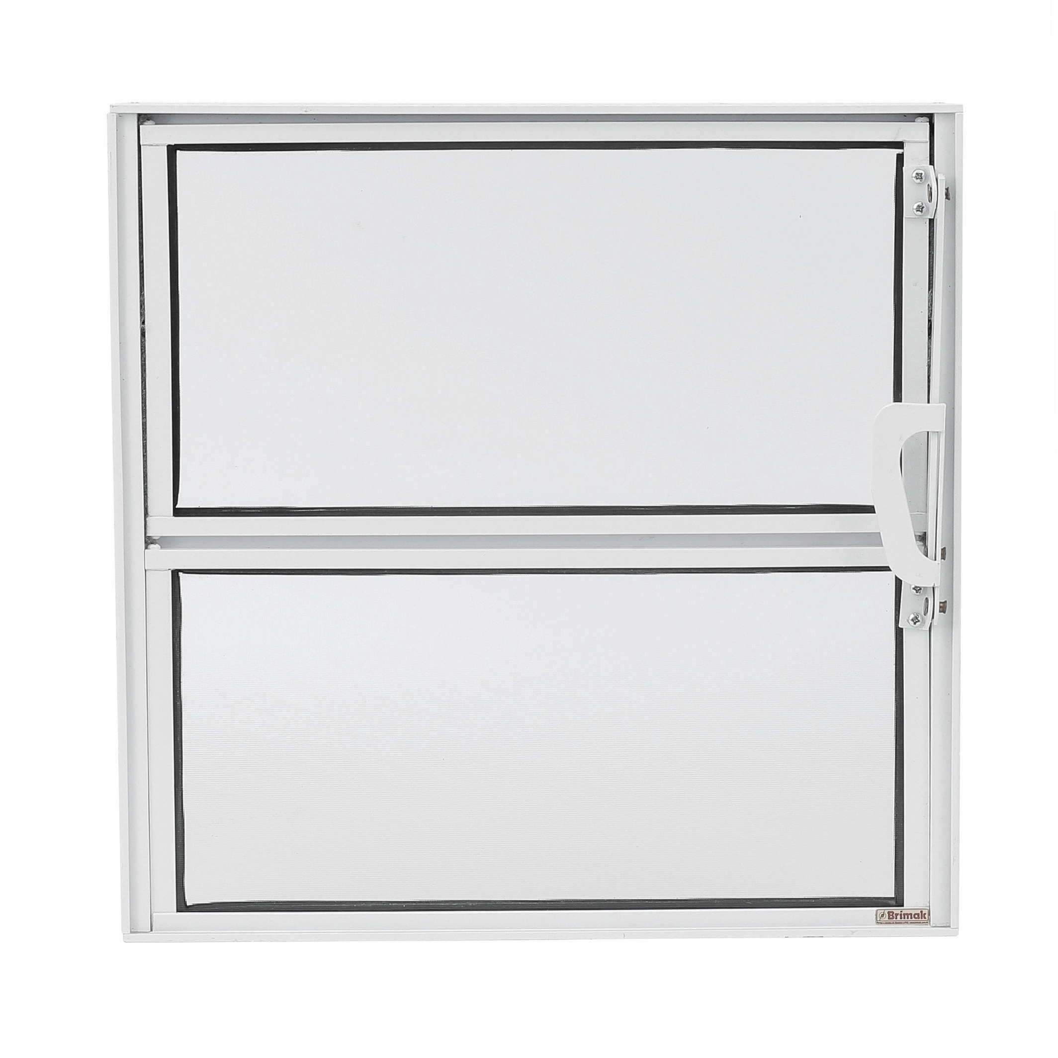Janela de Alumínio Basculante 2 Folhas 40x40cm com Vidro Mini Boreal Master Brimak Branca