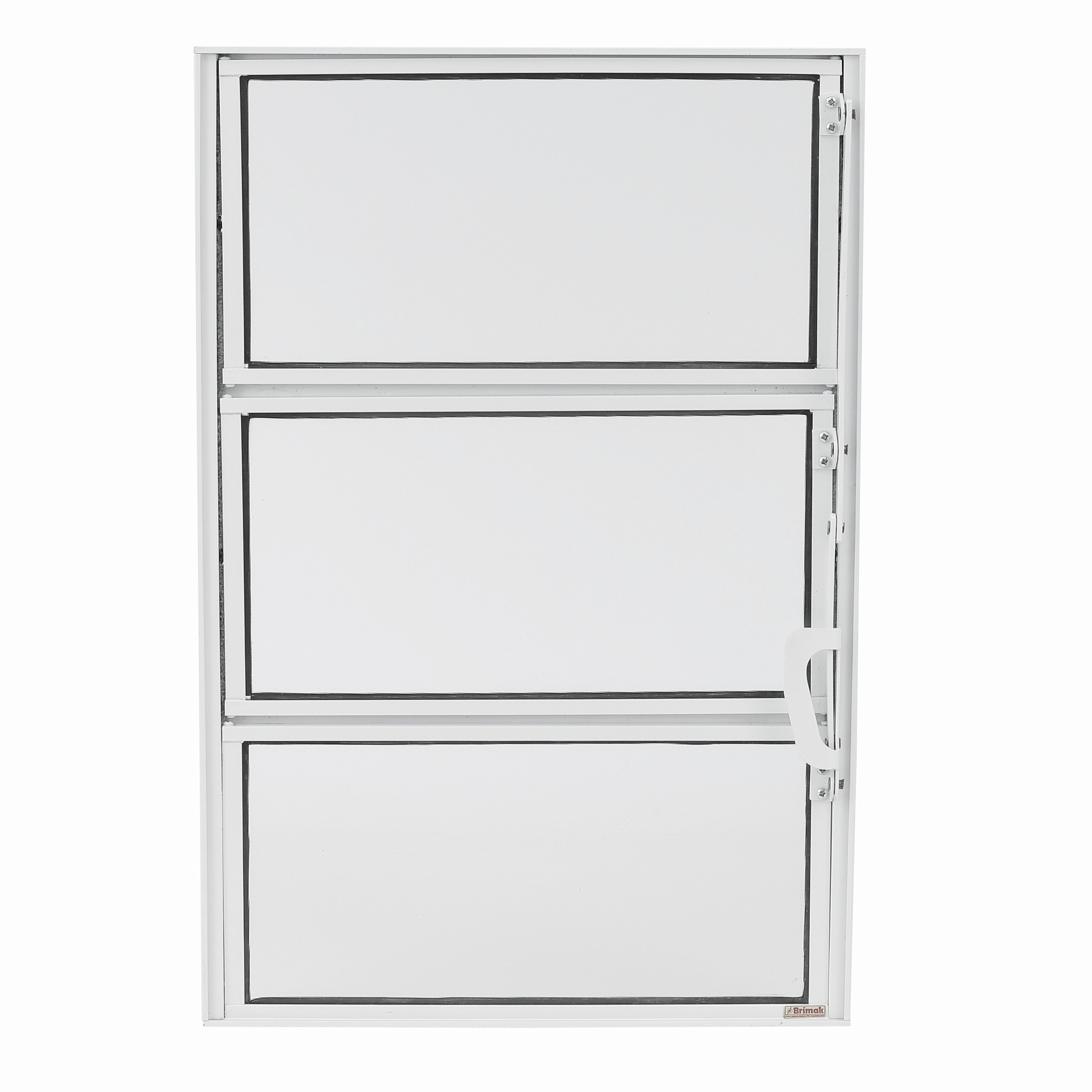 Janela de Alumínio Basculante 3 Folhas 60x40cm com Vidro Mini Boreal Master Brimak Branca