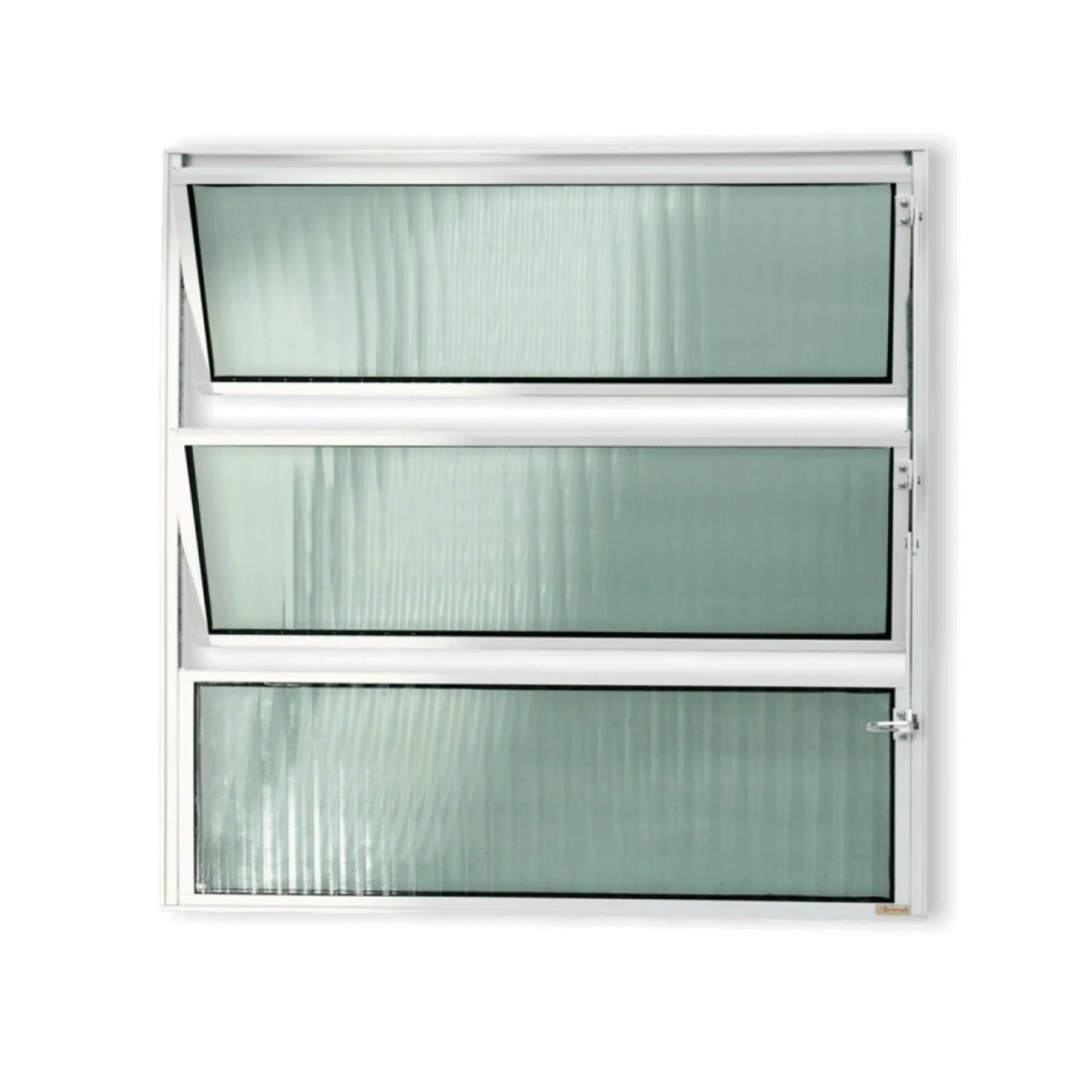 Janela De Alumínio Basculante 60x60cm Vidro Canelado Master Brimak Branco