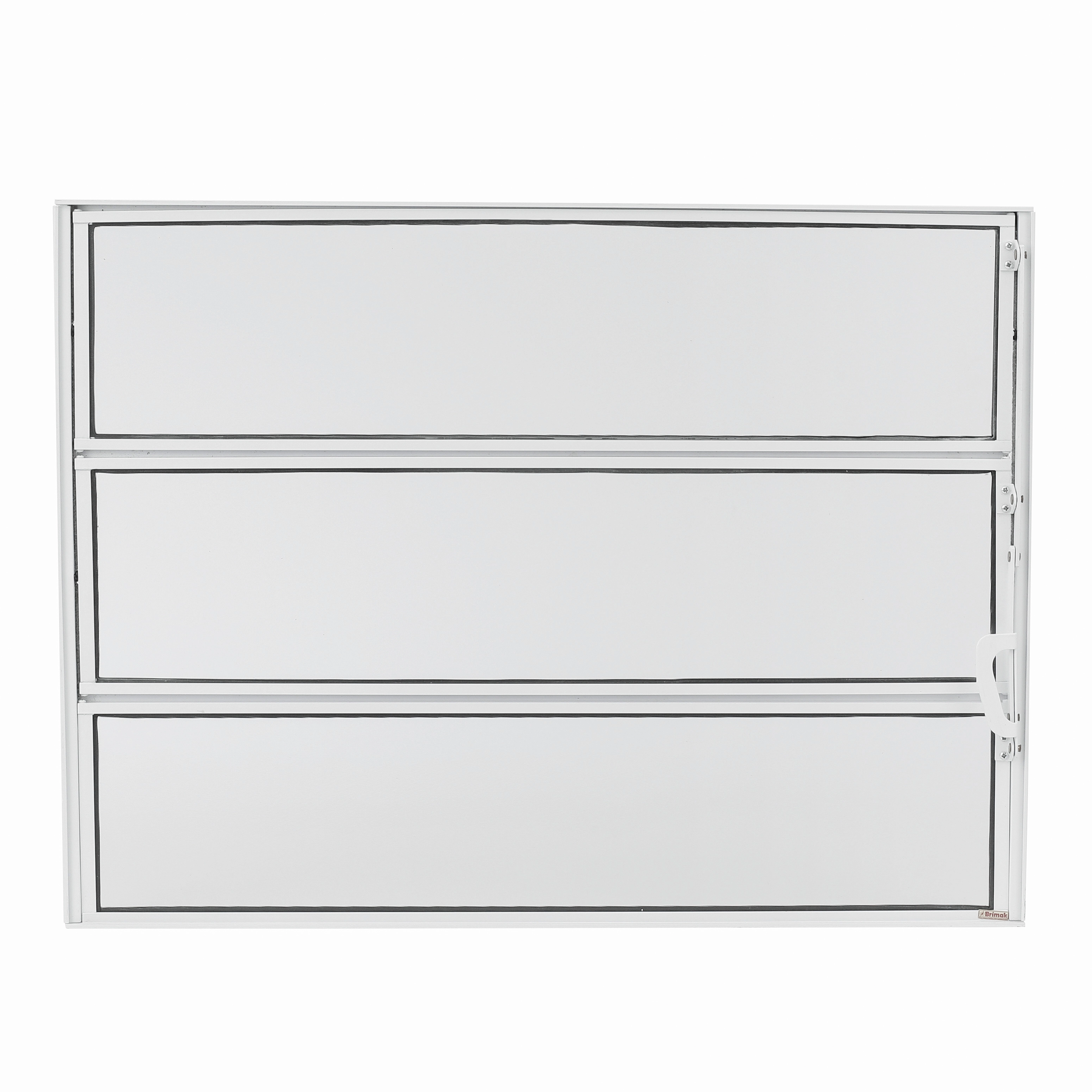 Janela de Alumínio Basculante 3 Folhas 60x80cm com Vidro Mini Boreal Master Brimak Branca