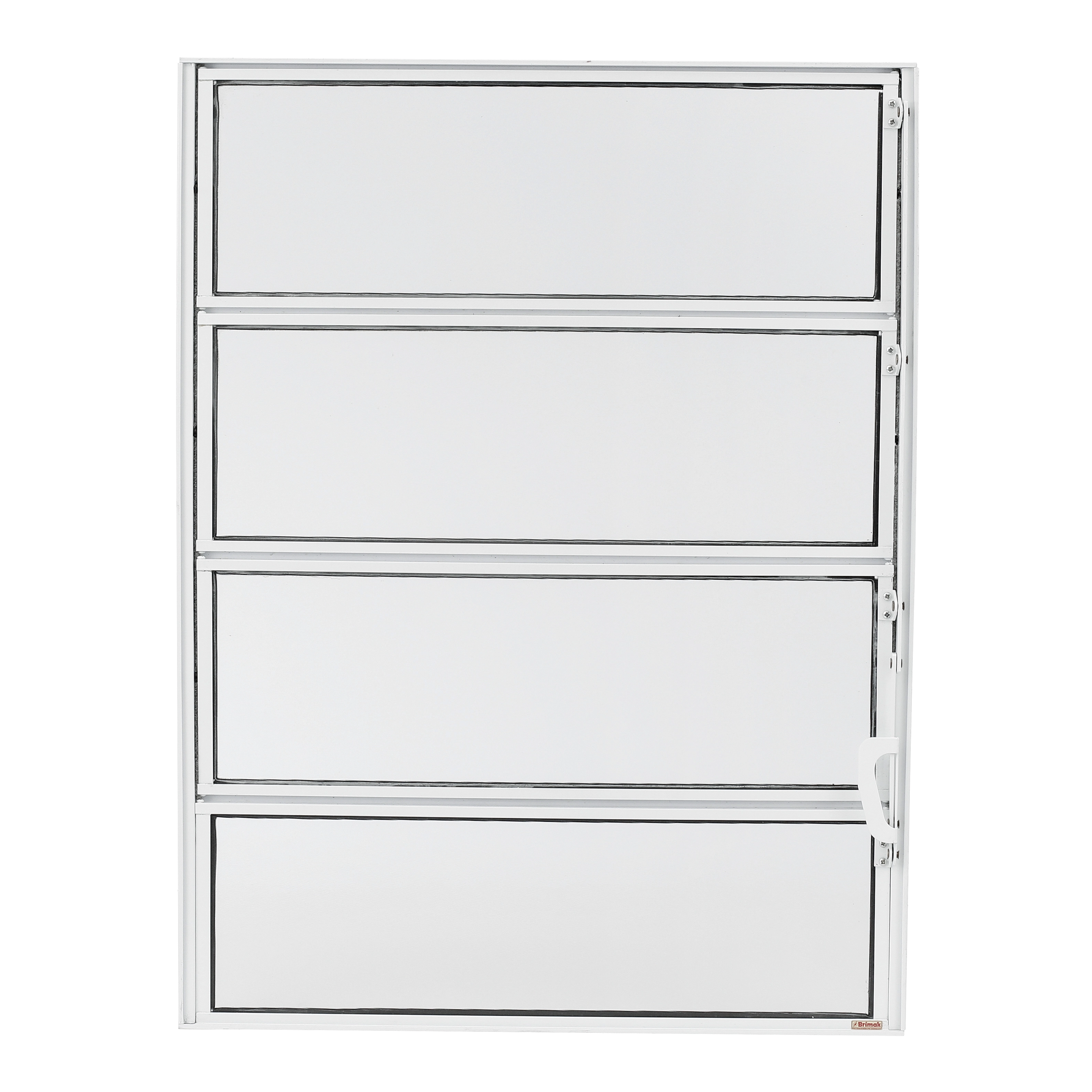 Janela de Alumínio Basculante 4 Folhas 80x60cm com Vidro Mini Boreal Master Brimak Branca
