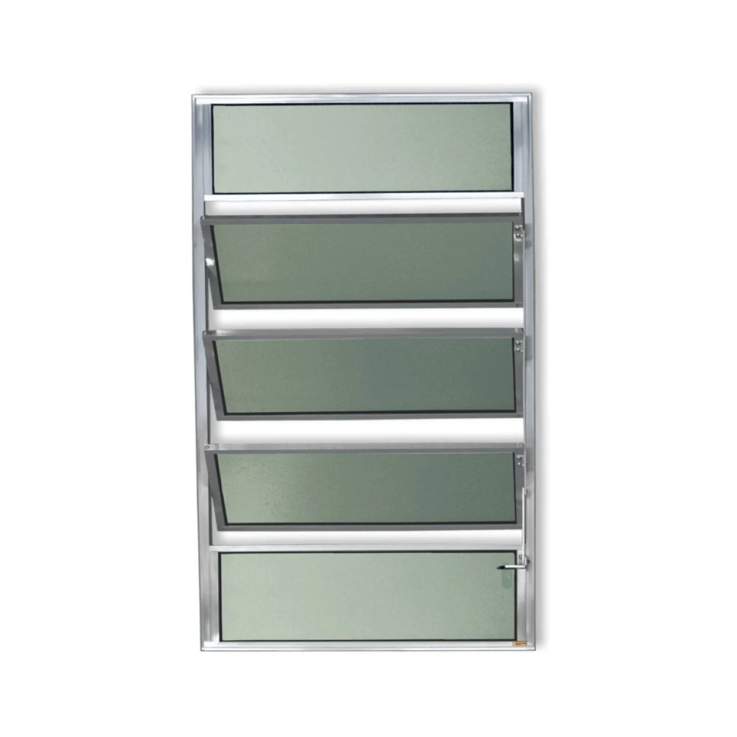 Janela Basculante De Alumínio 100x100cm Com Vidro Boreal Anodizado Plus Brimak Brilhante