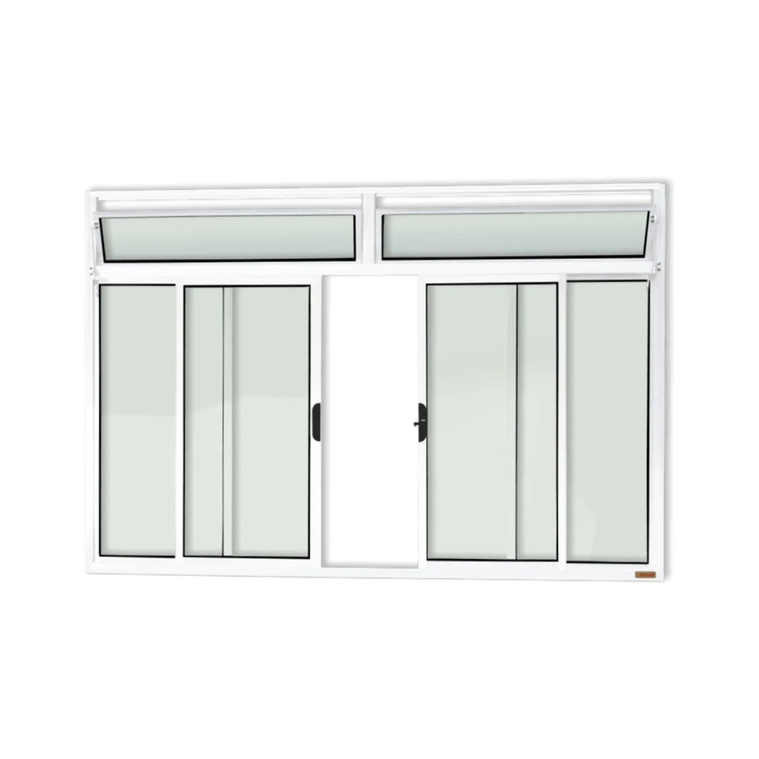 Janela Plus 4 Folhas Com Bandeira Vidro Liso 100cm X 120cm Brimak Branco