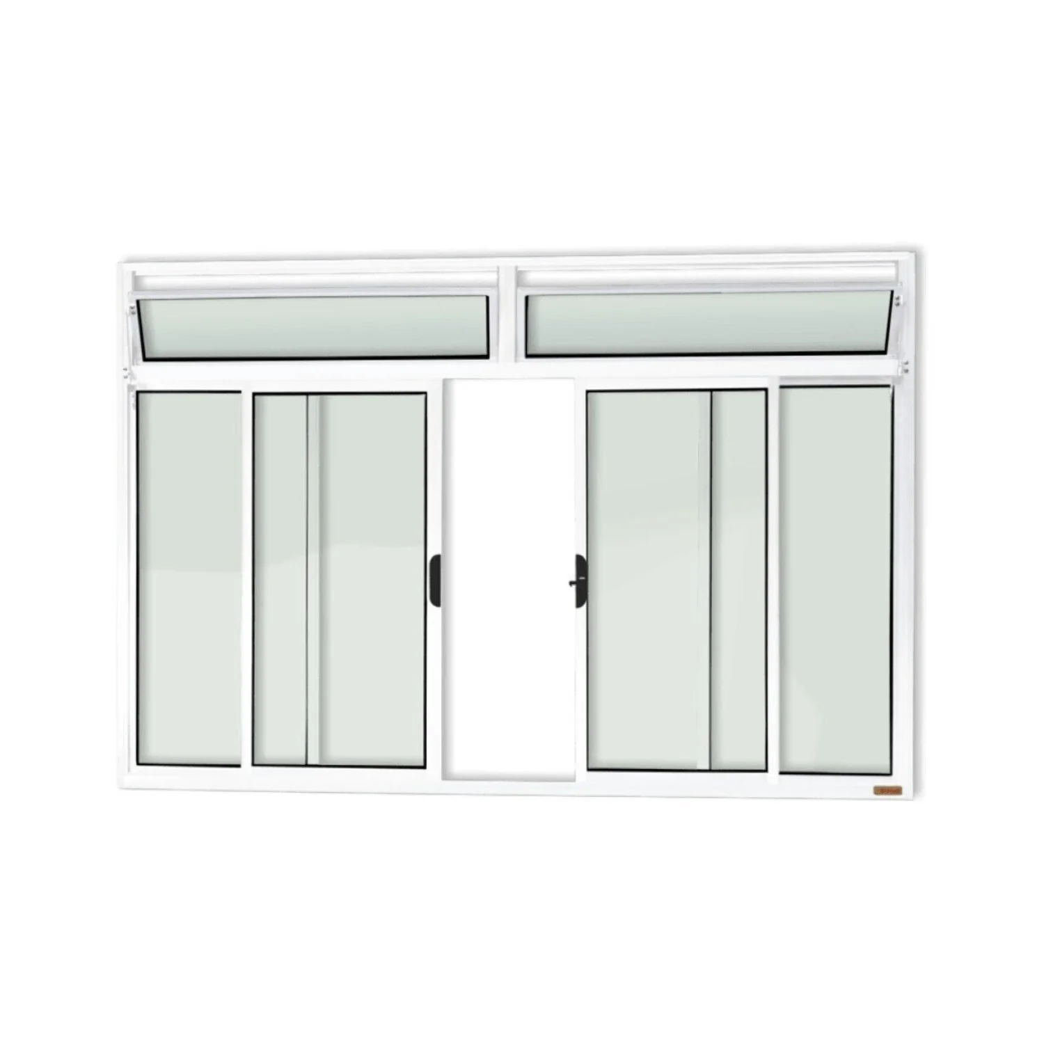 Janela Plus 4 Folhas Com Bandeira Vidro Liso 120cm X 150cm Brimak Branco