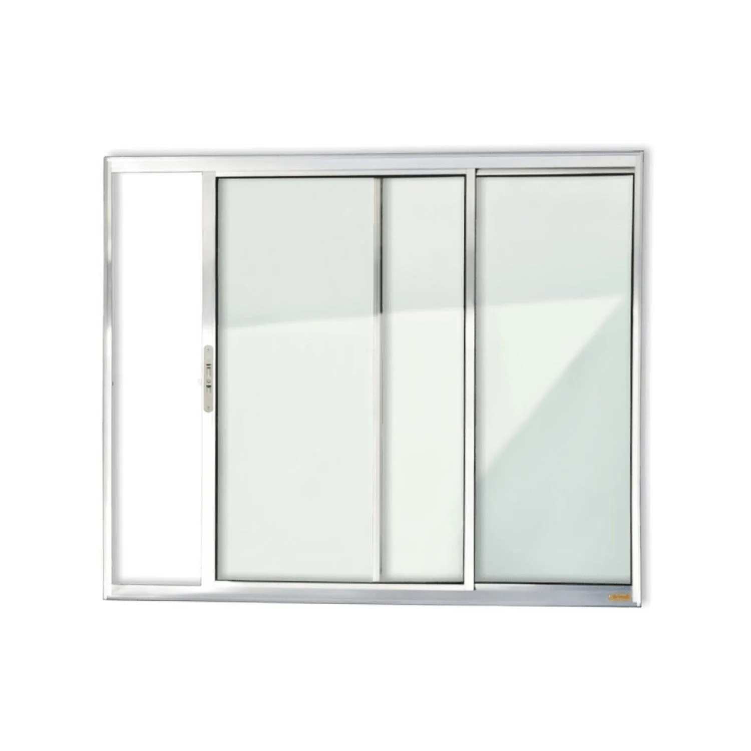 Janela De Aluminio De Correr 120x120cm 2 Folhas Com Vidro Liso Confort Brimak  Brilhante