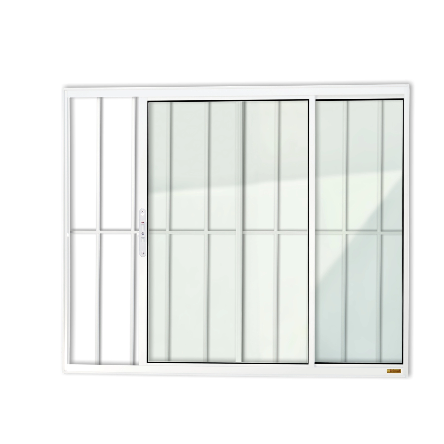 Janela de Alumínio de Correr 2 Folhas 100x80cm com Grade Confort Brimak Branca