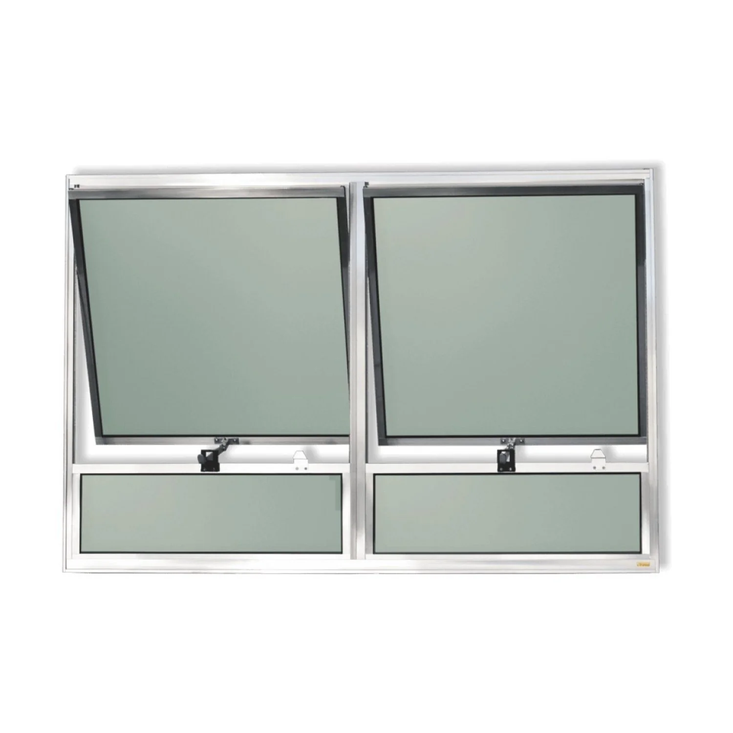 Janela De Alumínio Maxim-ar 2 Seções 80x120cm Vidro Mini Boreal Plus Brimak Brilhante