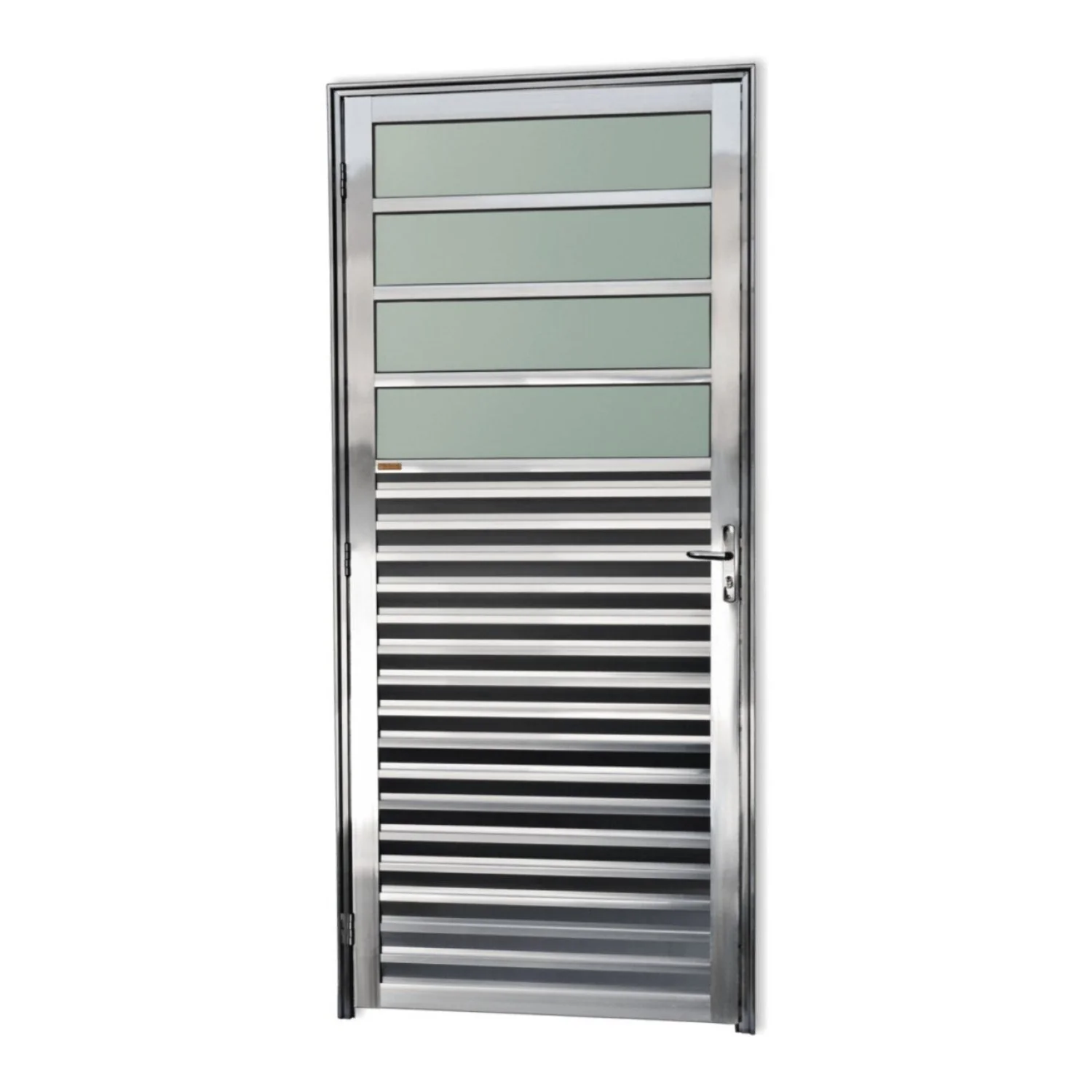 Porta De Alumínio Basculante 210x86cm Com Vidro Boreal Anodizado Super Brilhante Brimak Brilhante