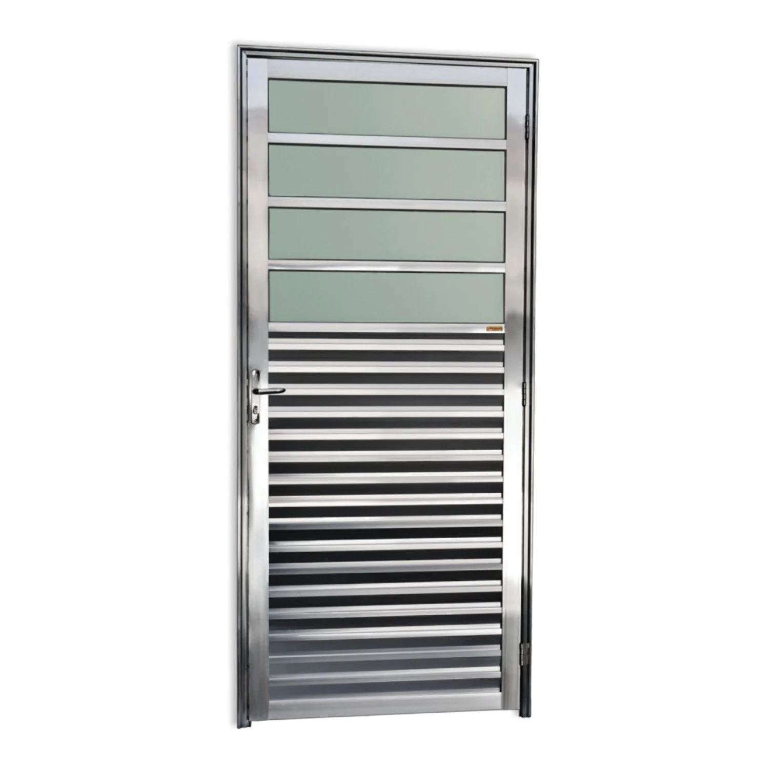 Porta De Alumínio Basculante 210x86cm Com Vidro Boreal Anodizado Super Brilhante Brimak Brilhante