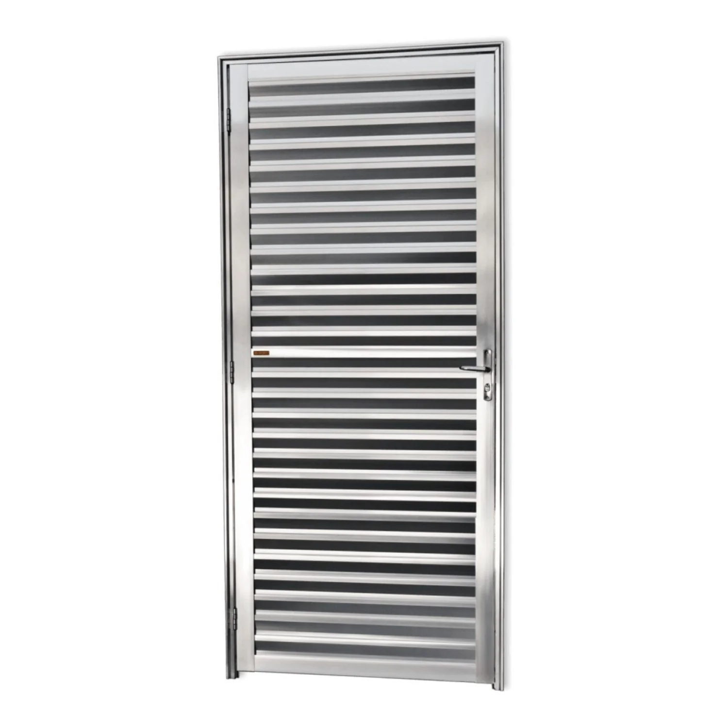 Porta De Alumínio 210x86cm Anodizado Brilhante Super Brimak Abertura Direita Brilhante