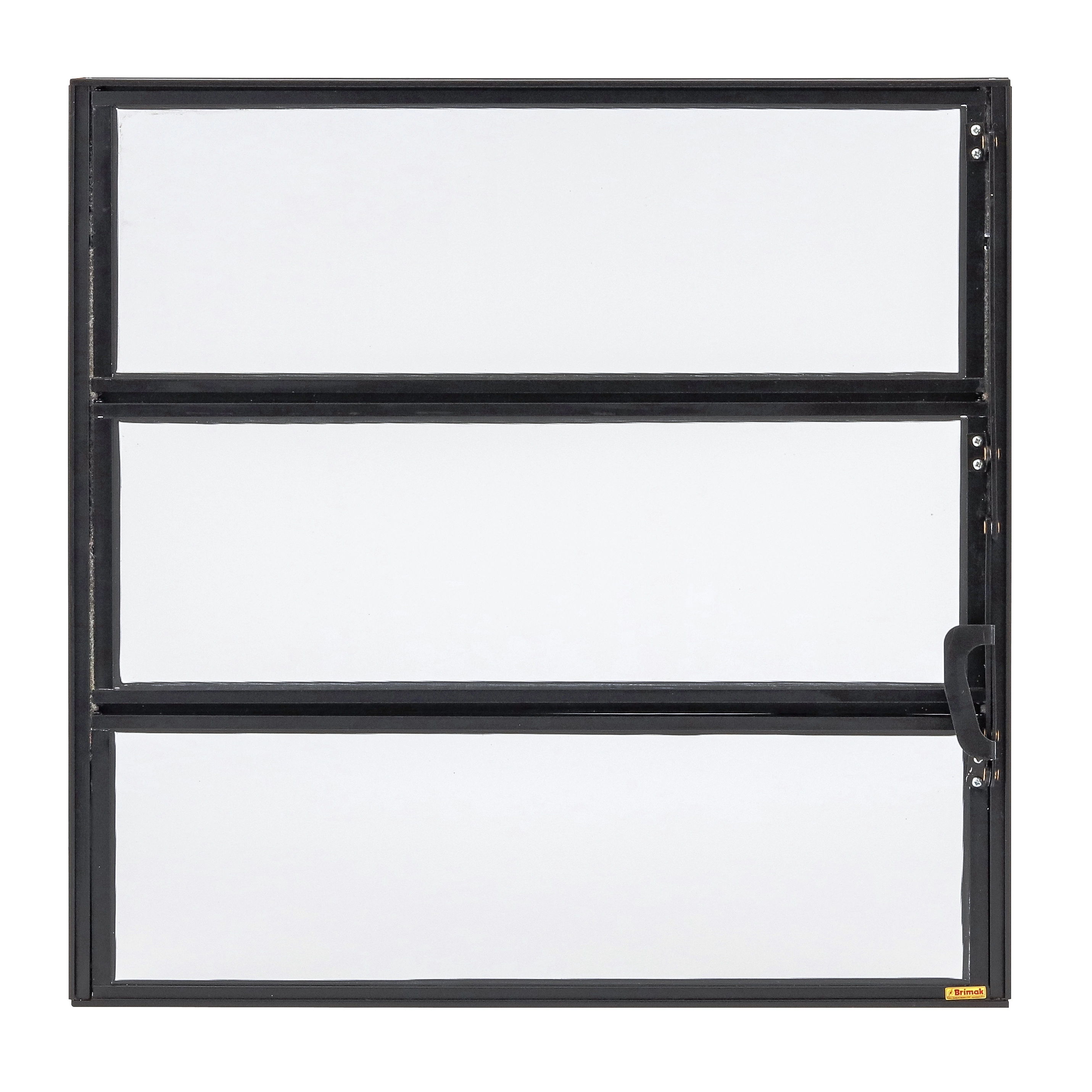Janela de Alumínio Basculante 3 Folhas 60x60cm com Vidro Mini Boreal Master Brimak Preta