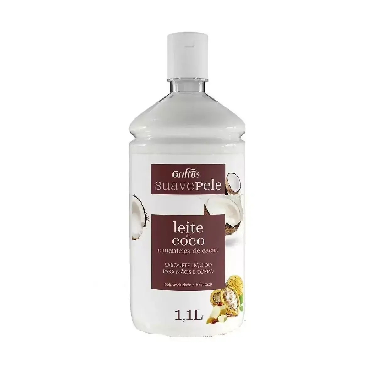 Sabonete Líquido Leite de Coco e Manteiga de Cacau Doce Suave Pele Griffus 1,1L