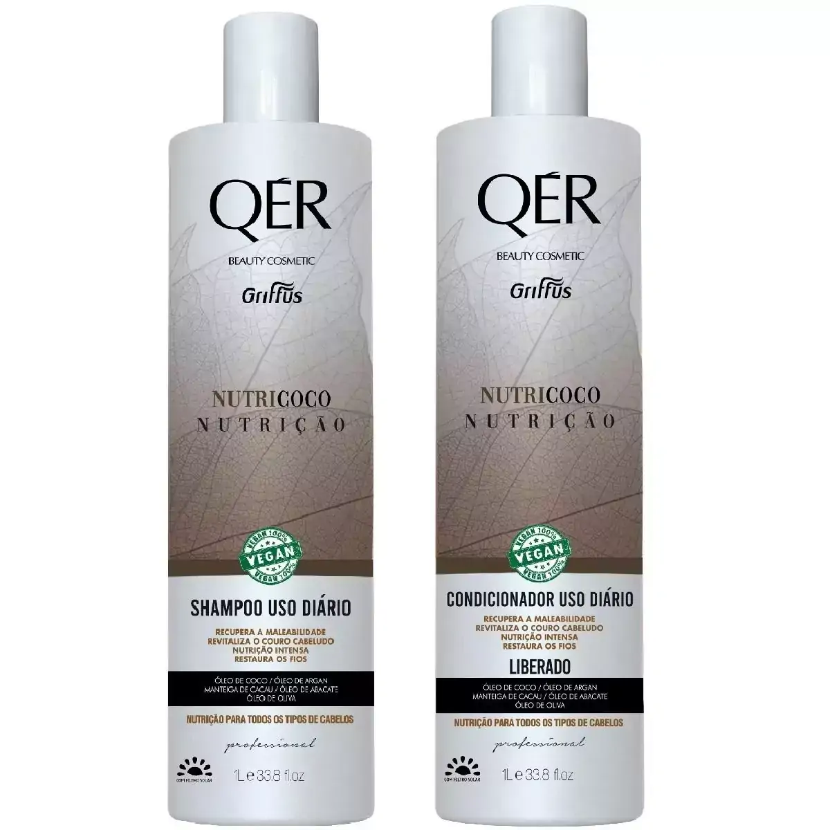 Kit Shampoo + Condicionador Nutrição Vegano Nutricoco QÉR Griffus