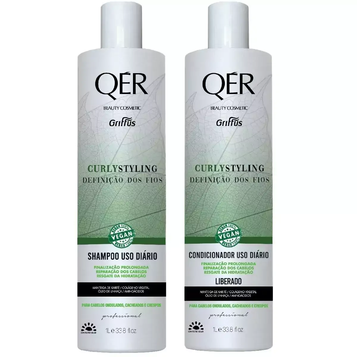 Kit Shampoo + Condicionador Definição dos Cachos Vegano Curlystyling QÉR Griffus
